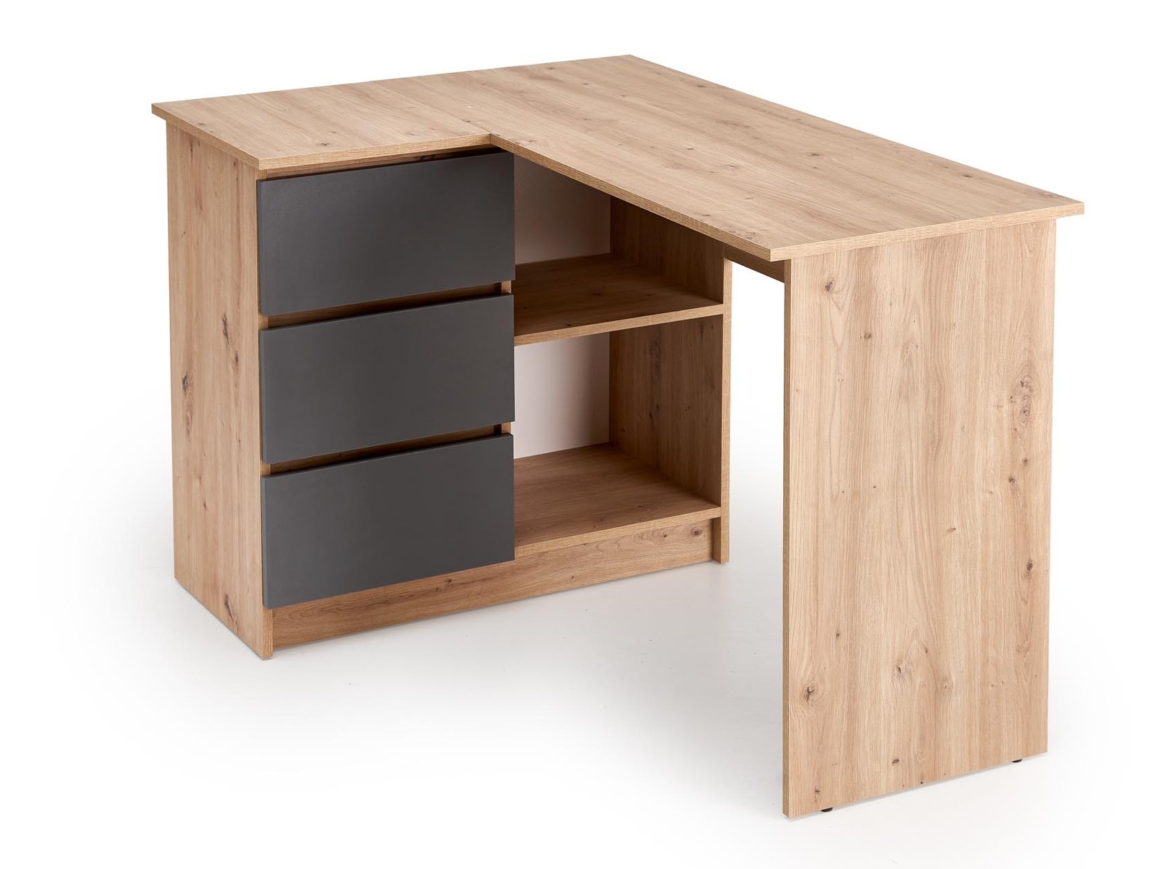 Ъглово офис бюро Houston 1950 (Графит + Artisan дъб)