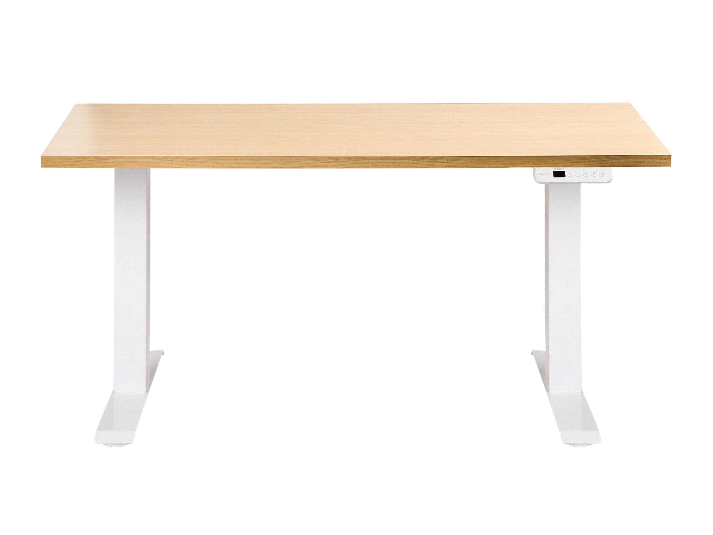 Офис бюро с регулируема височина Berwyn 2863 (Ярък дърво + Бял)