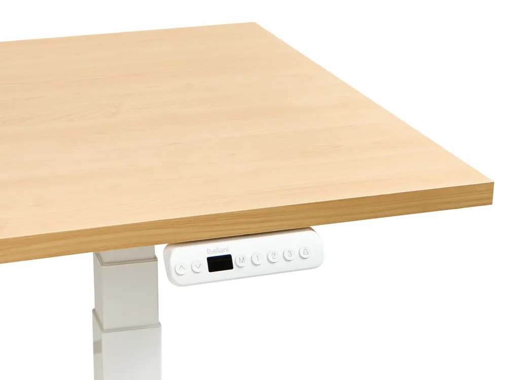 Офис бюро с регулируема височина Berwyn 2865 (Ярък дърво + Бял)