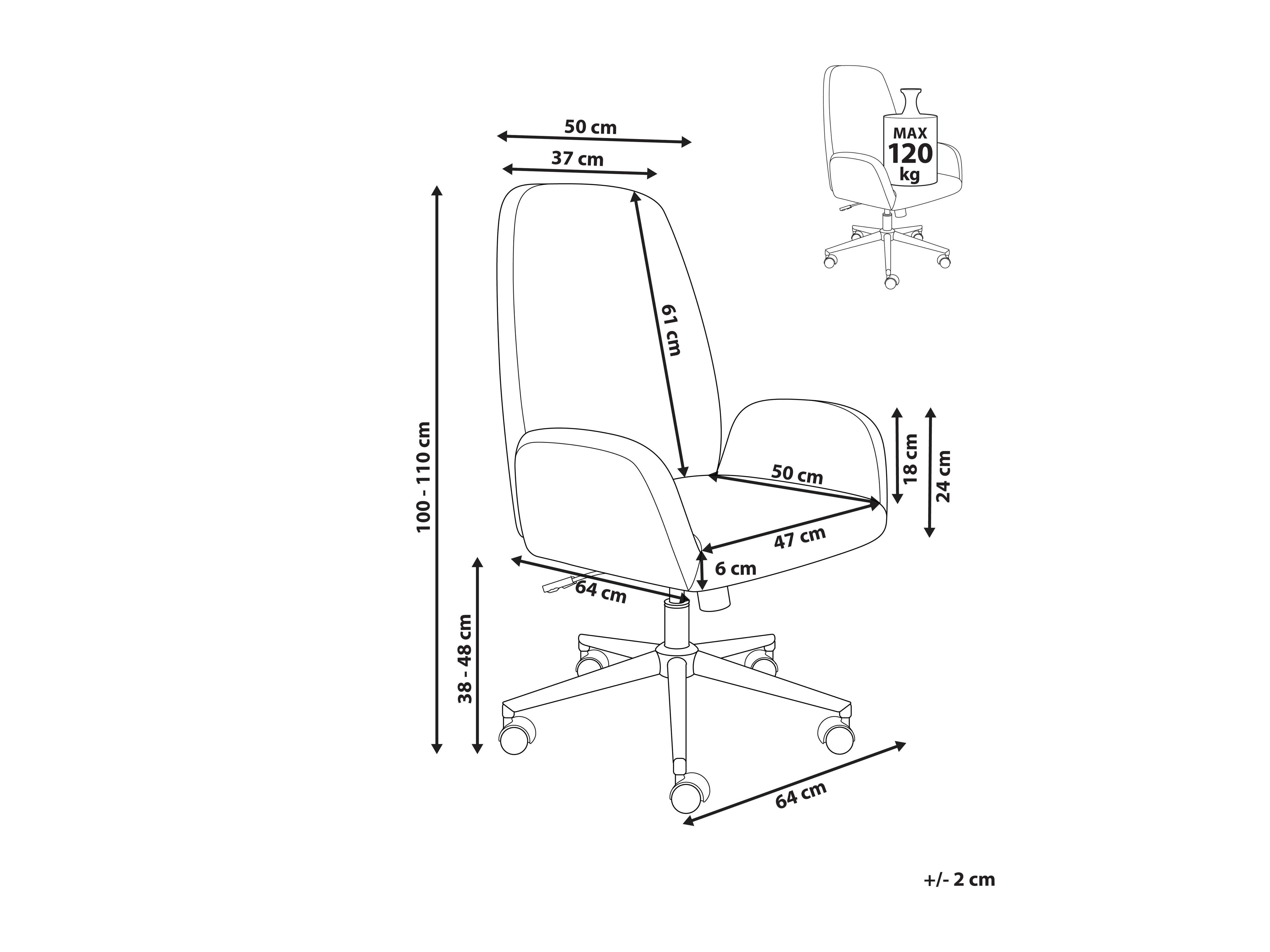 Офис стол Berwyn 2866 (Кафяв)