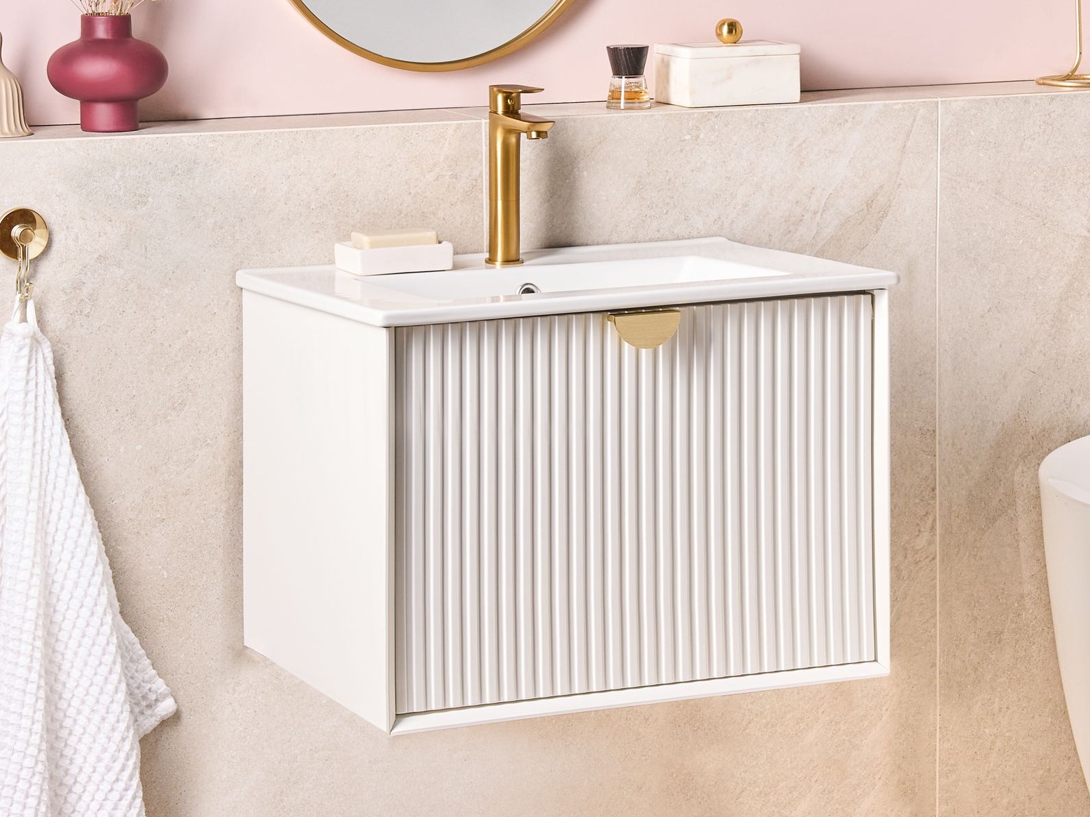 Окачен шкаф за мивка Berwyn 2870 (Бял)