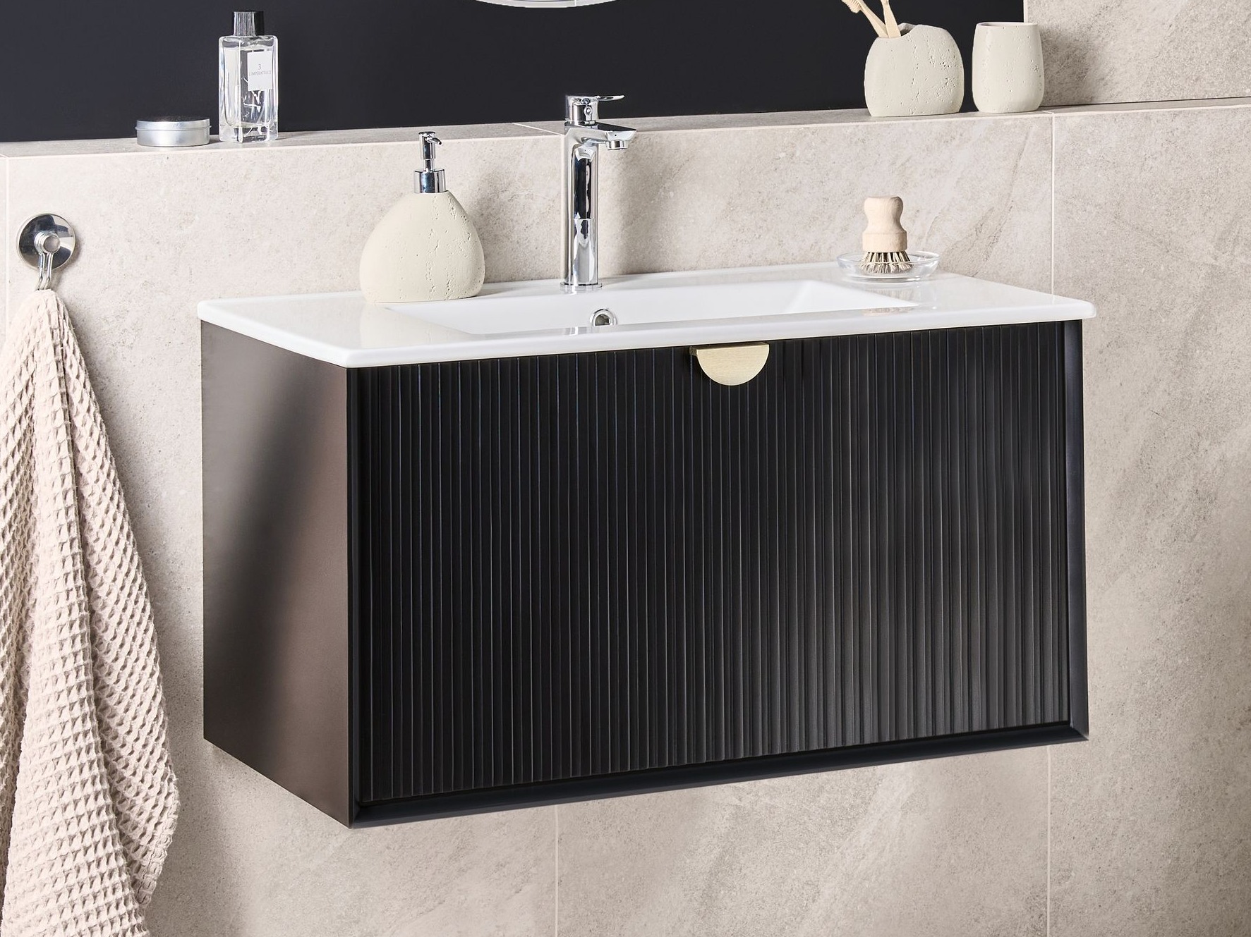 Окачен шкаф за мивка Berwyn 2871 (Черен)