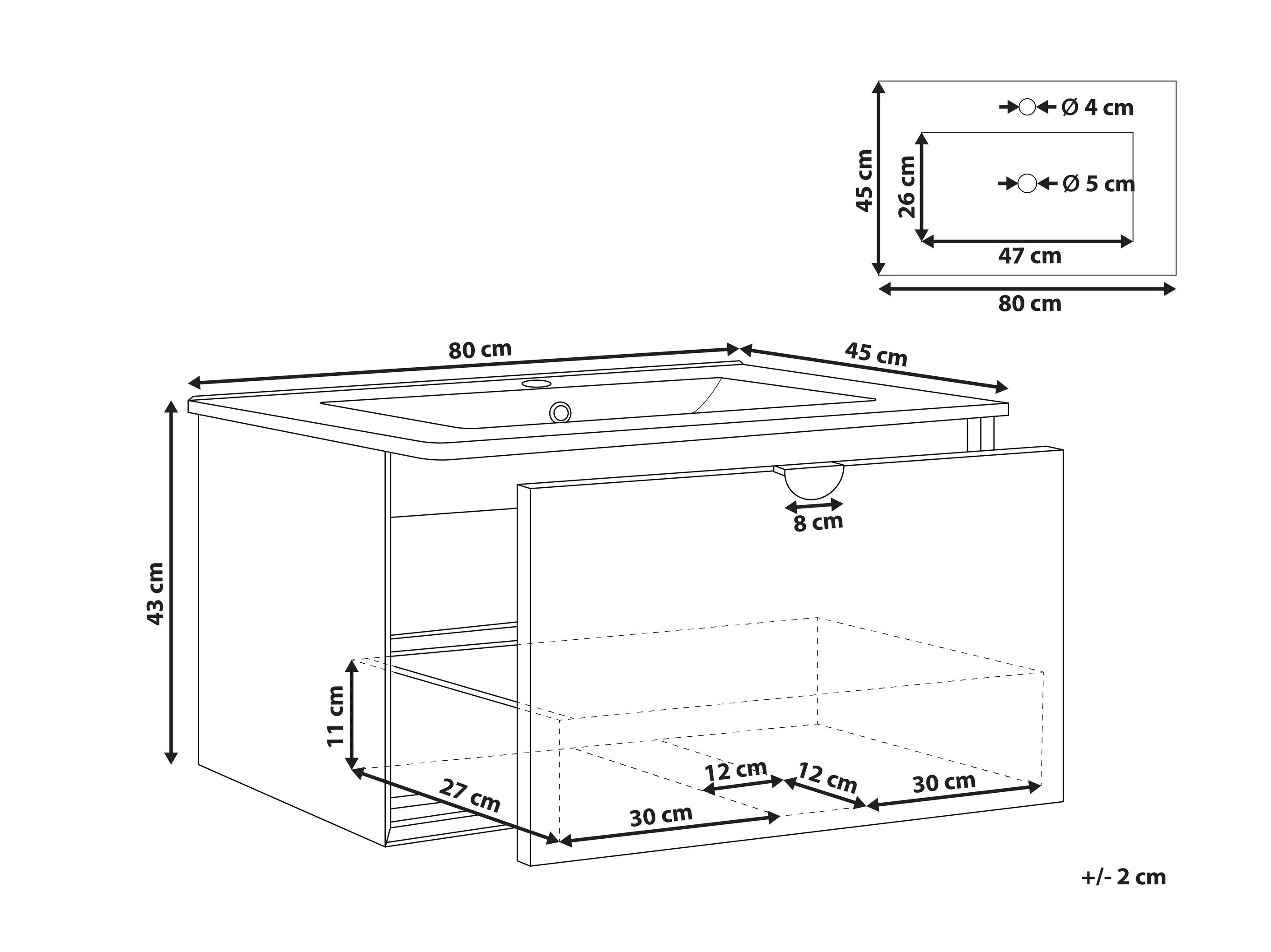 Окачен шкаф за мивка Berwyn 2871 (Черен)