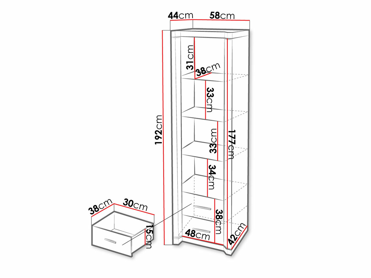 Етажерка Lorelie 115 (Сонома дъб)