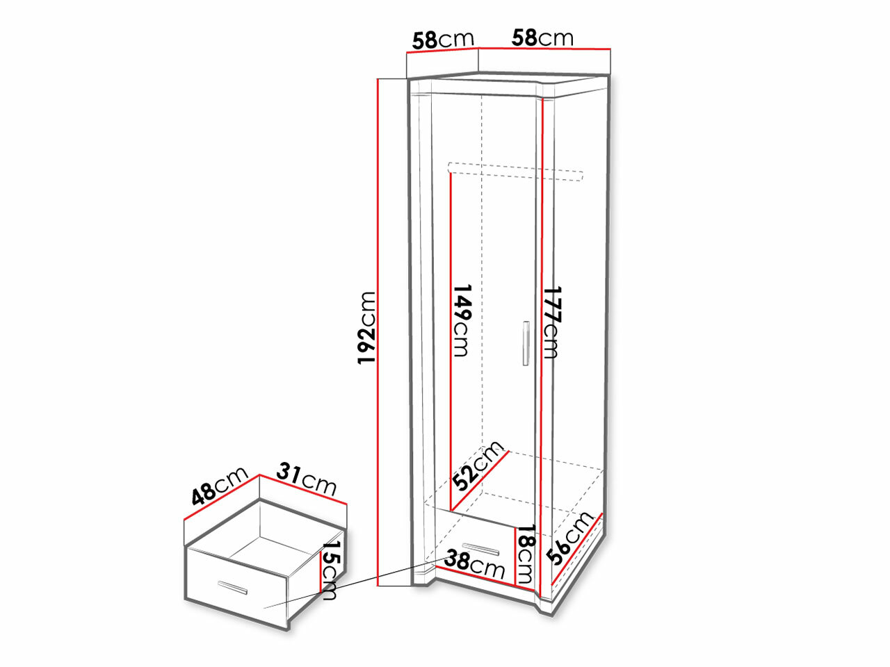 Гардероб Lorelie 117 (Трюфел дъб)