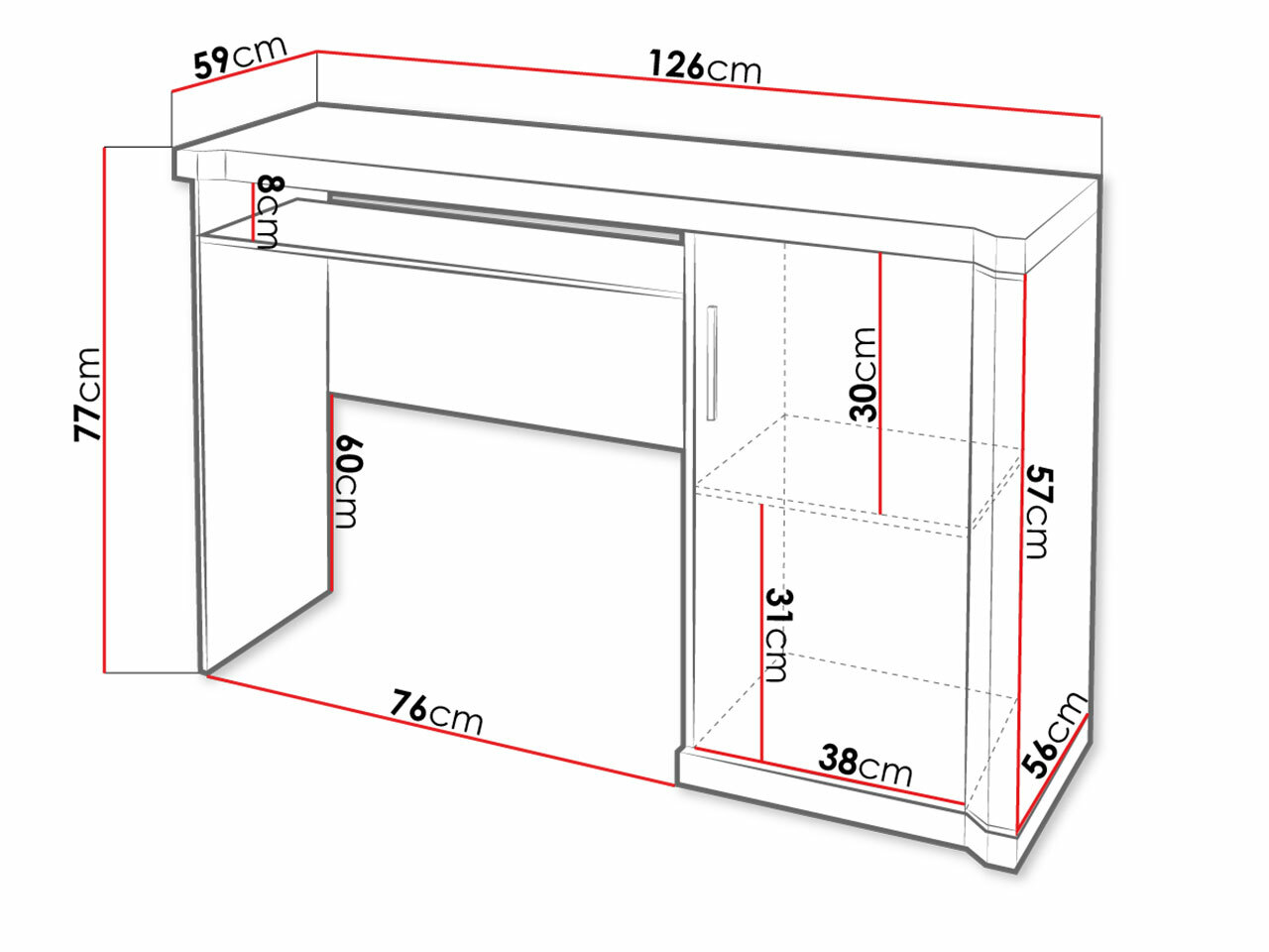 Офис бюро Lorelie 112 (Трюфел дъб)