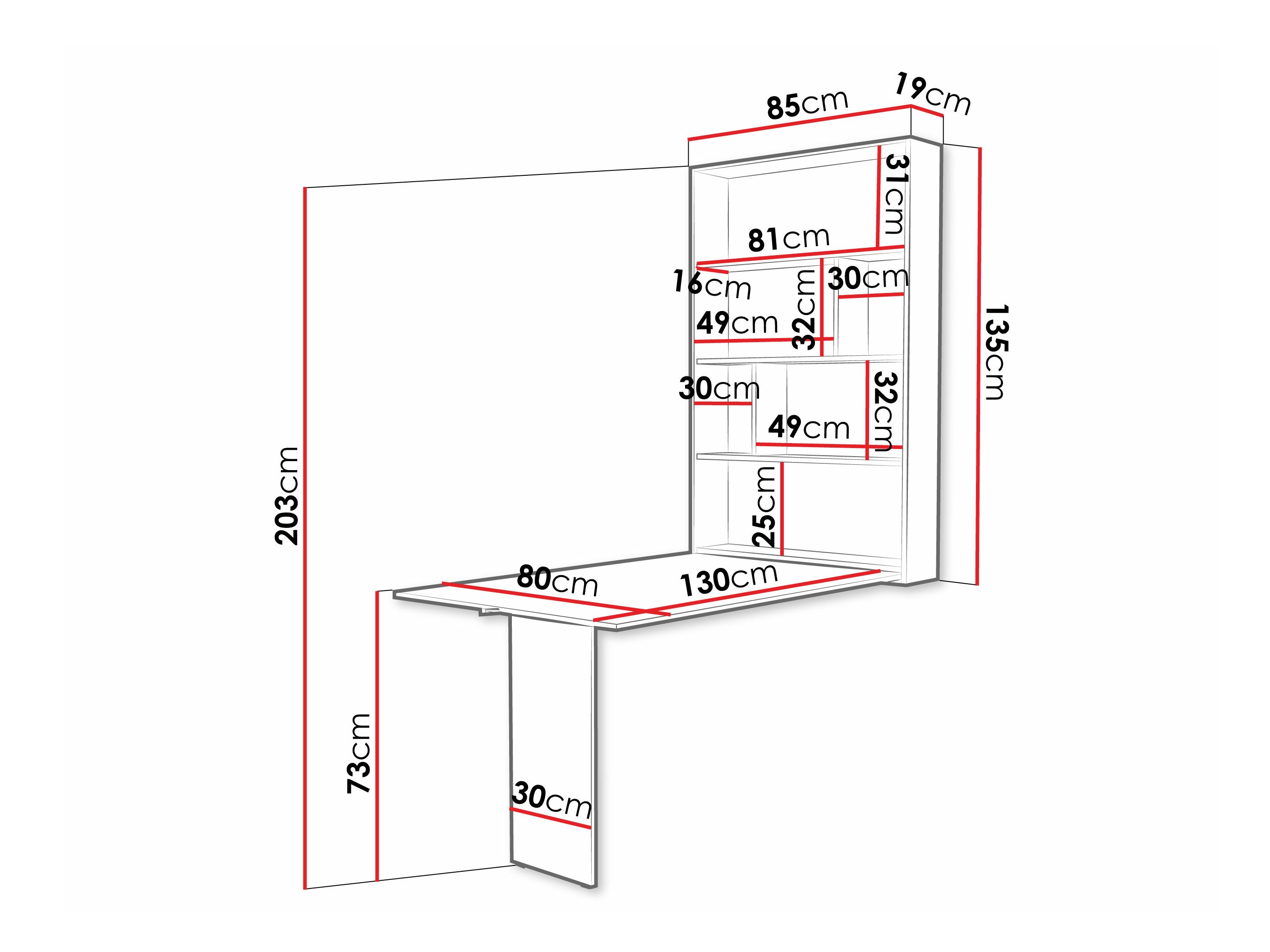 Сгъваема маса Hartford 428 (Черен + Дъб уотан)