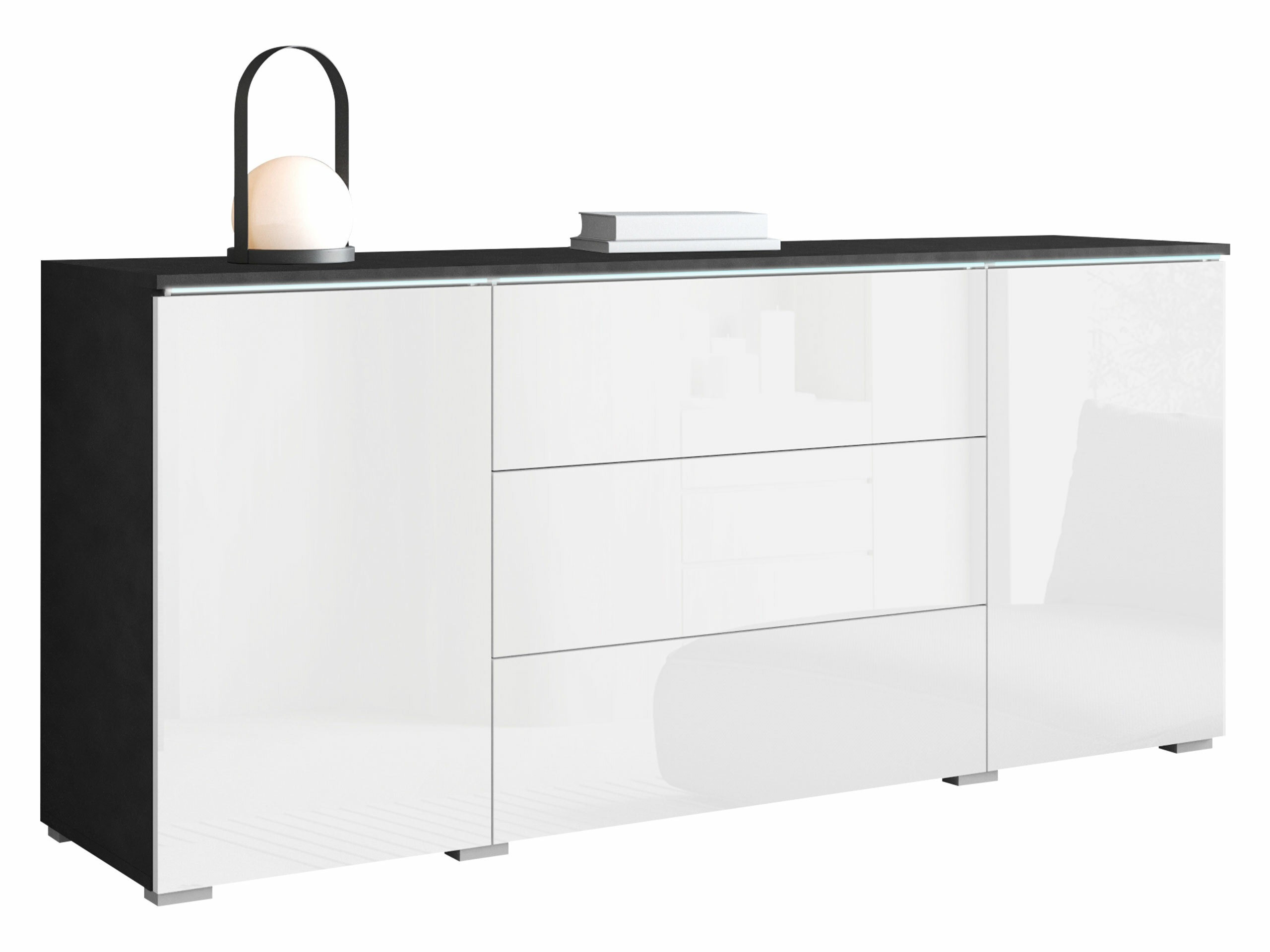 Скрин Mirfivo 102 (Matera сив + Бял гланц)