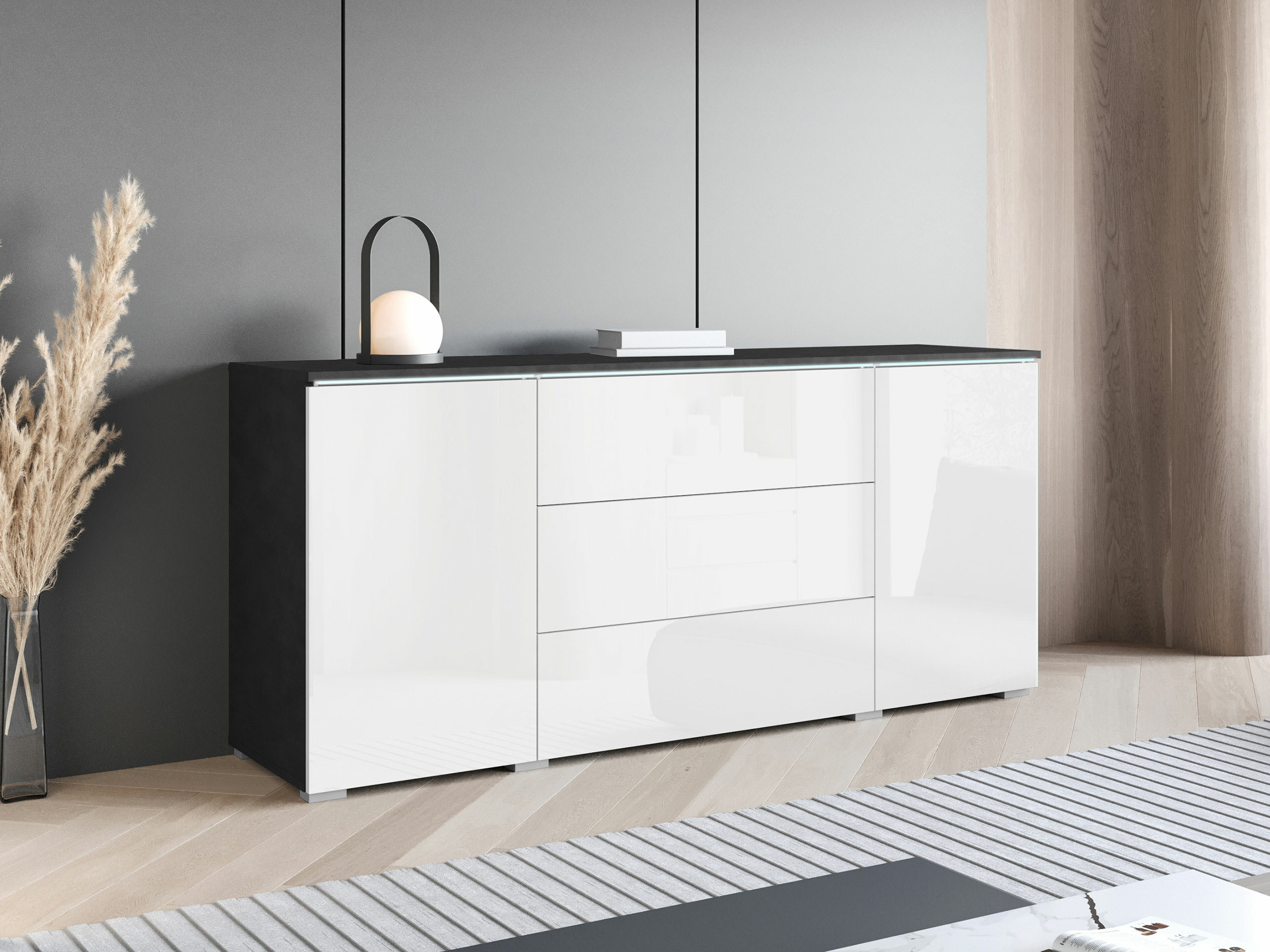 Скрин Mirfivo 102 (Matera сив + Бял гланц)