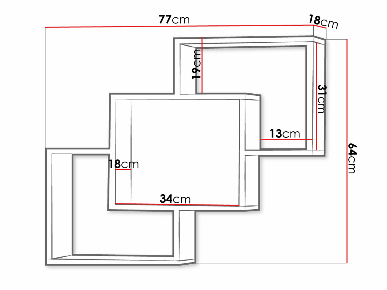 Стенна етажерка Lorelie 121 (Сонома дъб)
