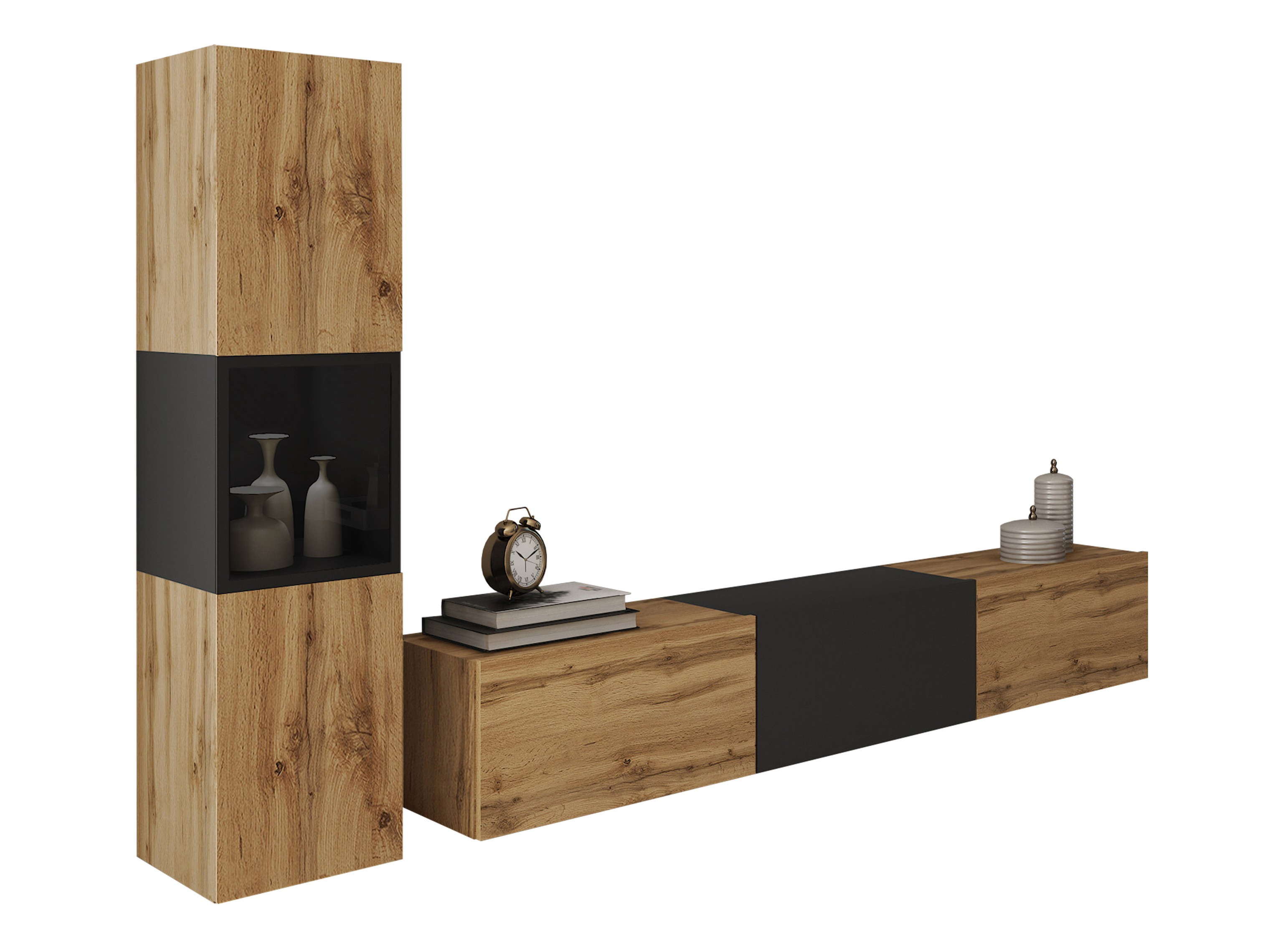 Комплект за хол Sarasota 192 (Дъб уотан + Графит)