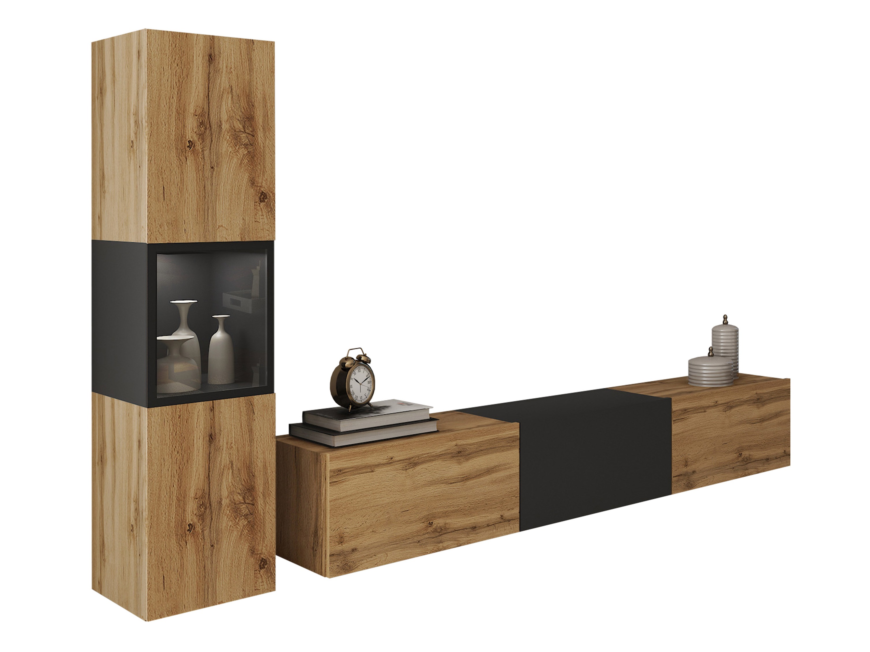 Комплект за хол Sarasota 192 (Дъб уотан + Графит)