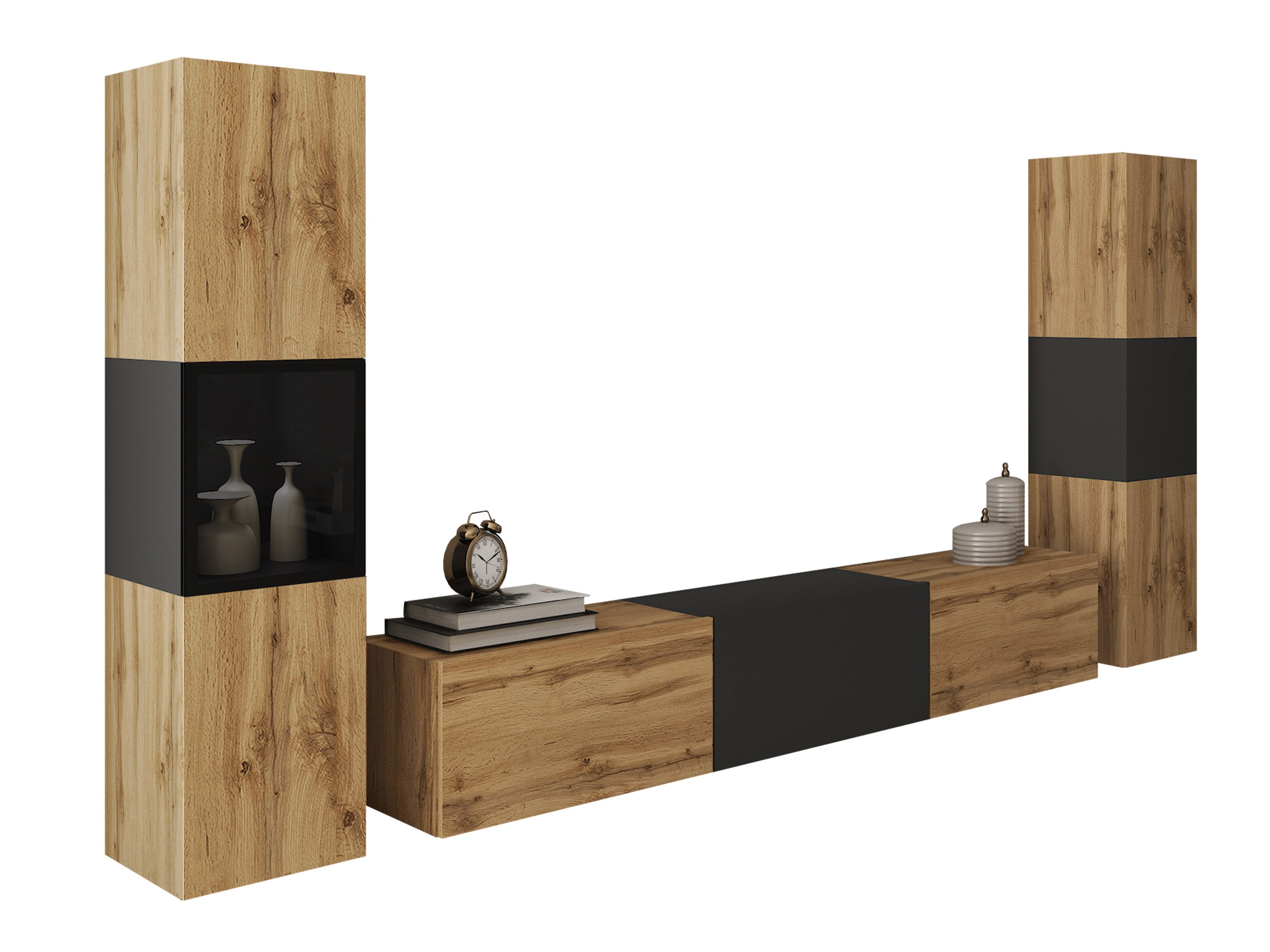 Комплект за хол Sarasota 193 (Дъб уотан + Графит)