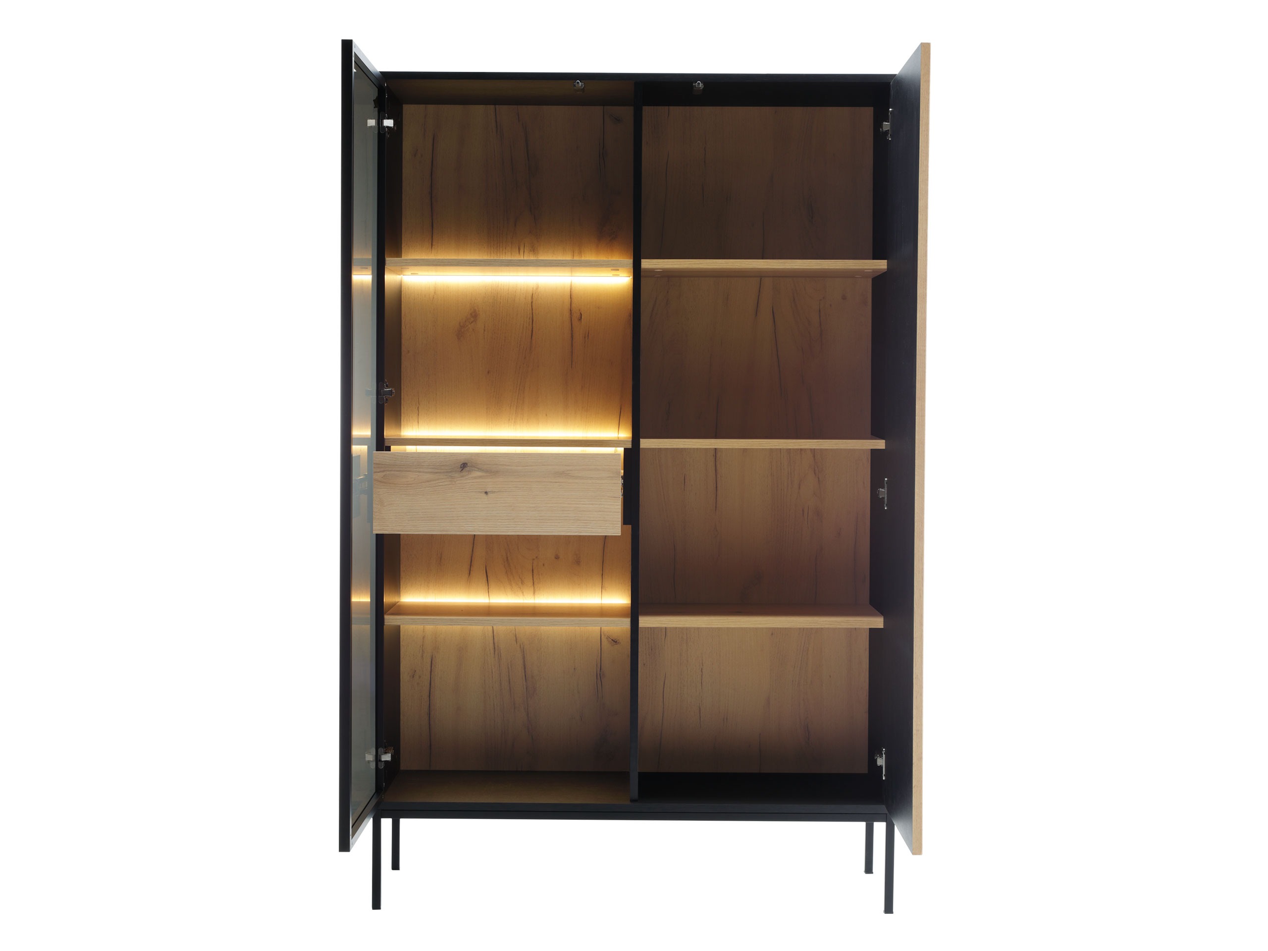 Комплект за хол Soferi 113 (Черен + Дъб уотан)