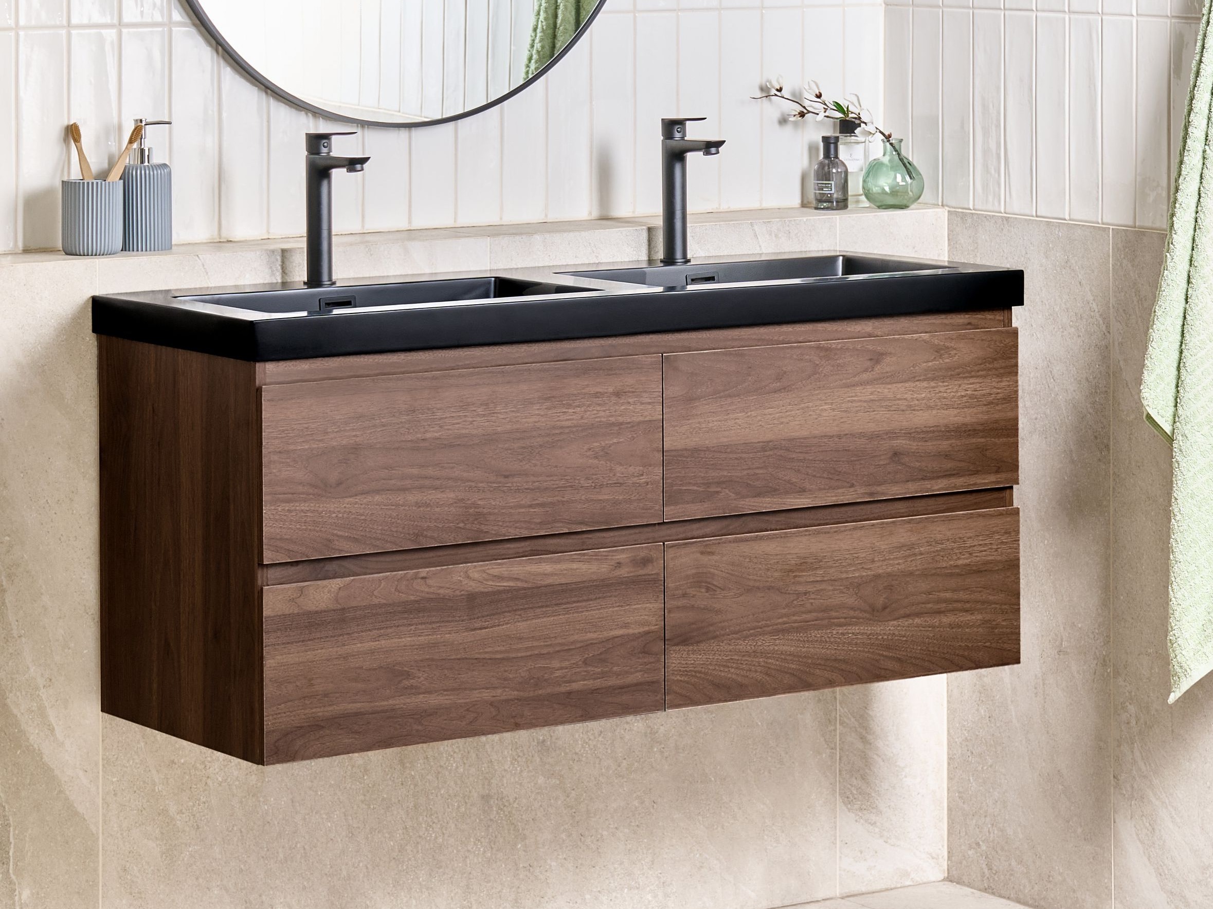 Окачен шкаф за мивка Berwyn 2873 (Тъмнокафяв)