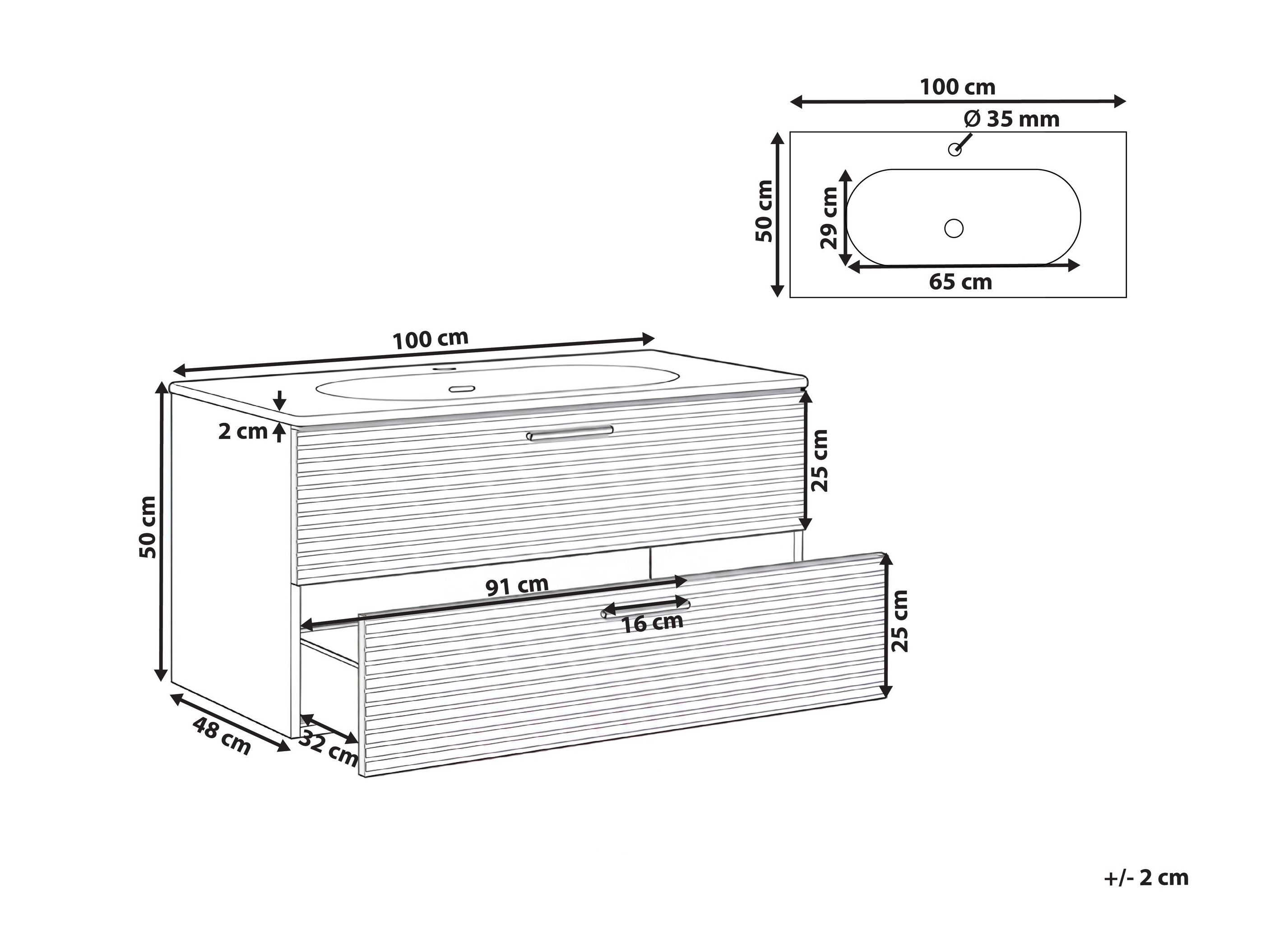 Окачен шкаф за мивка Berwyn 2874
