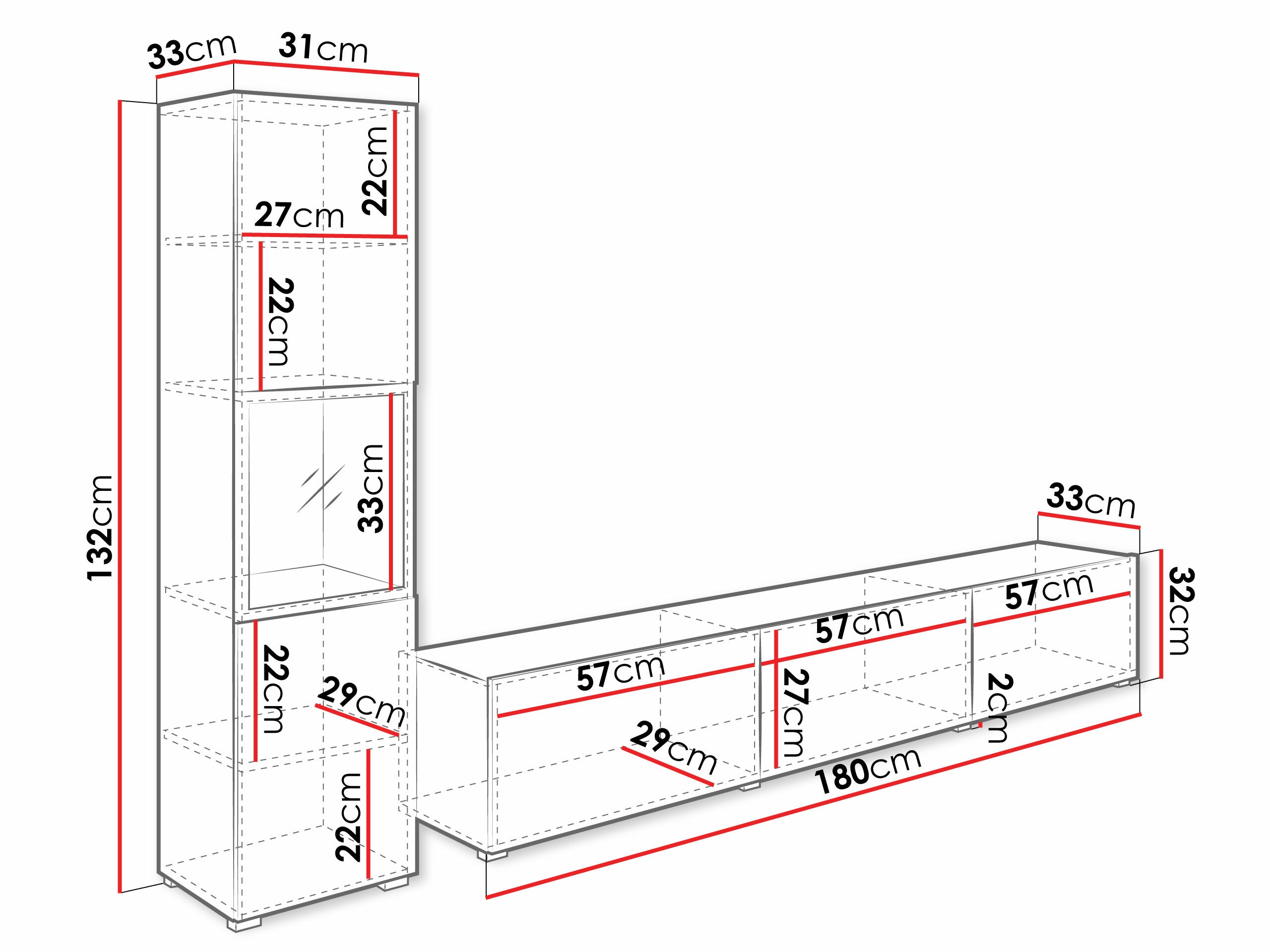 Комплект за хол Sarasota 192 (Бял + Бял гланц)