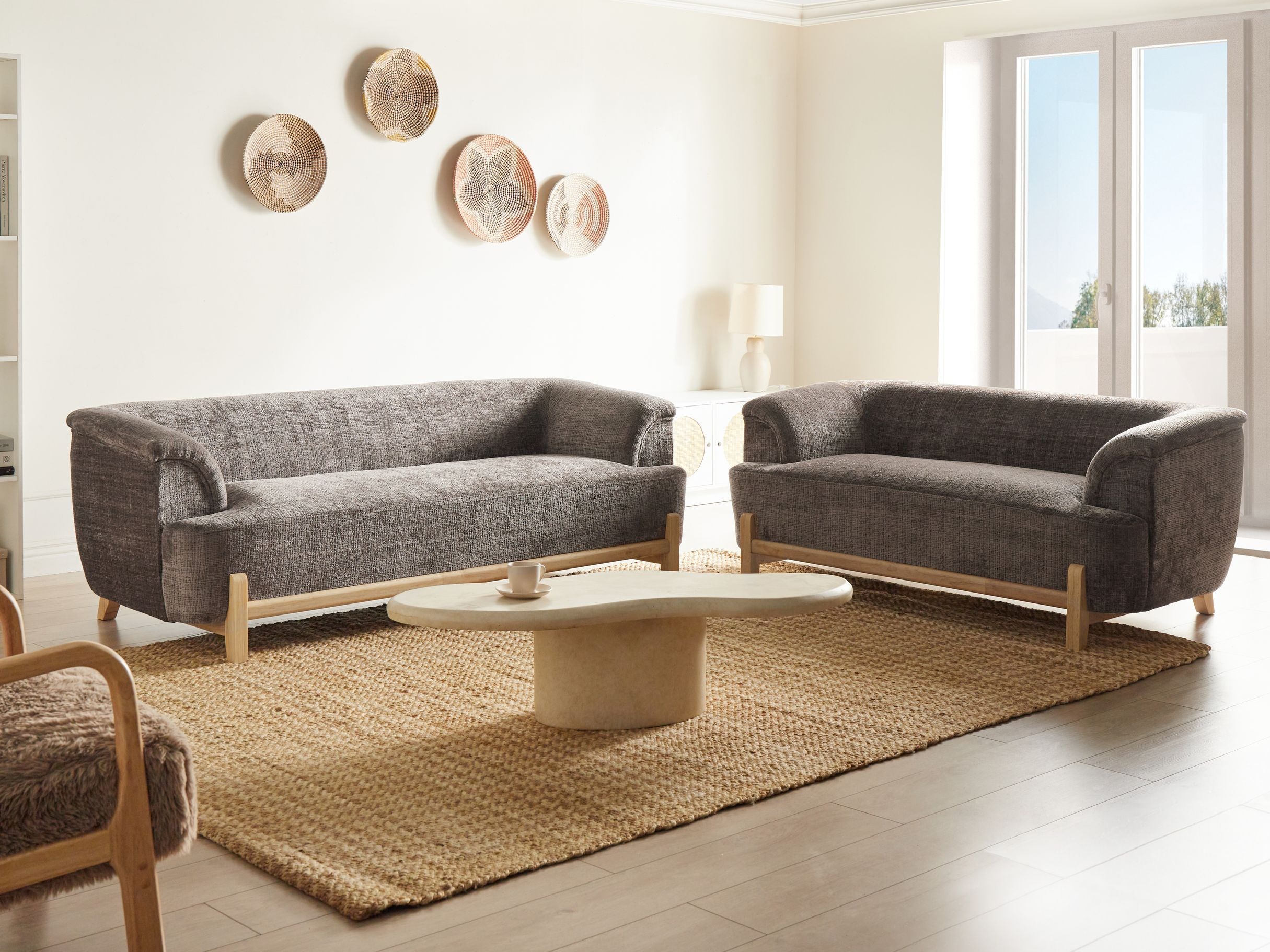 Комплект мека мебел Berwyn 2881 (Кафяв)