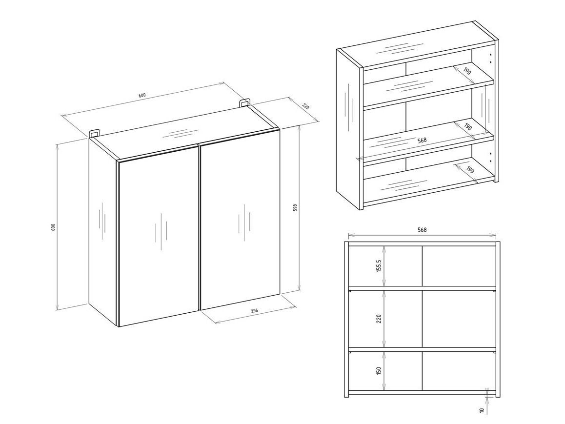 Шкаф за баня с огледало Balelbo 101 (Artisan дъб)