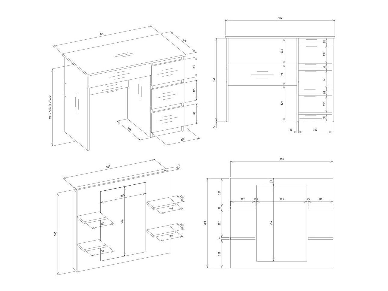 Тоалетка Mandeville 351 (Десен)