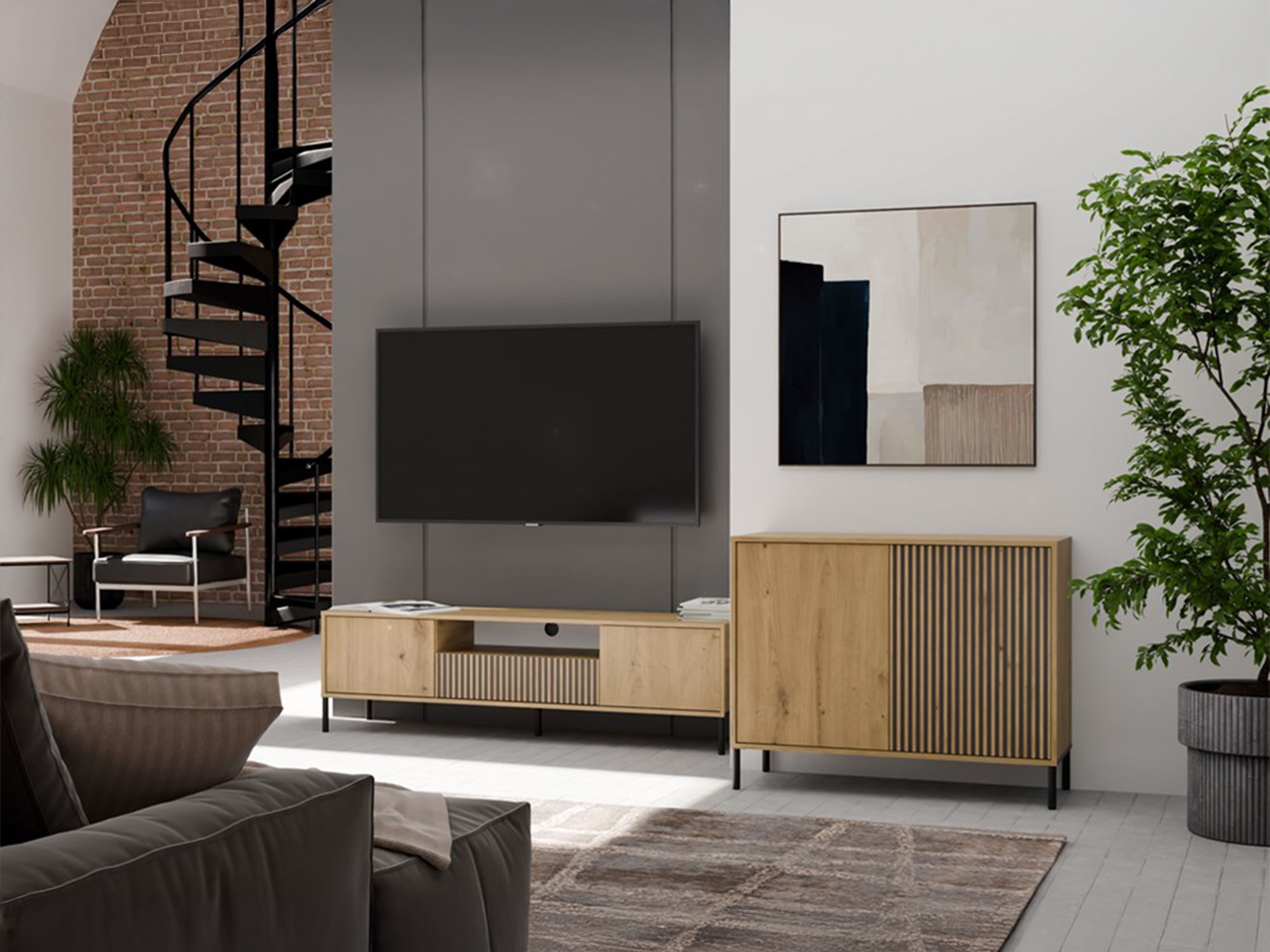 Шкаф Orlsone 109 (Artisan дъб + Черен)