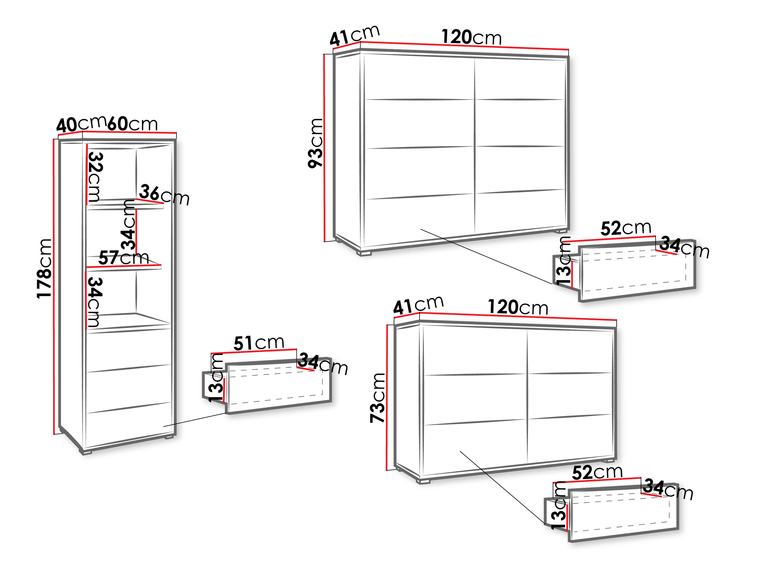 Комплект за хол Comfivo Tutela I (Бял)