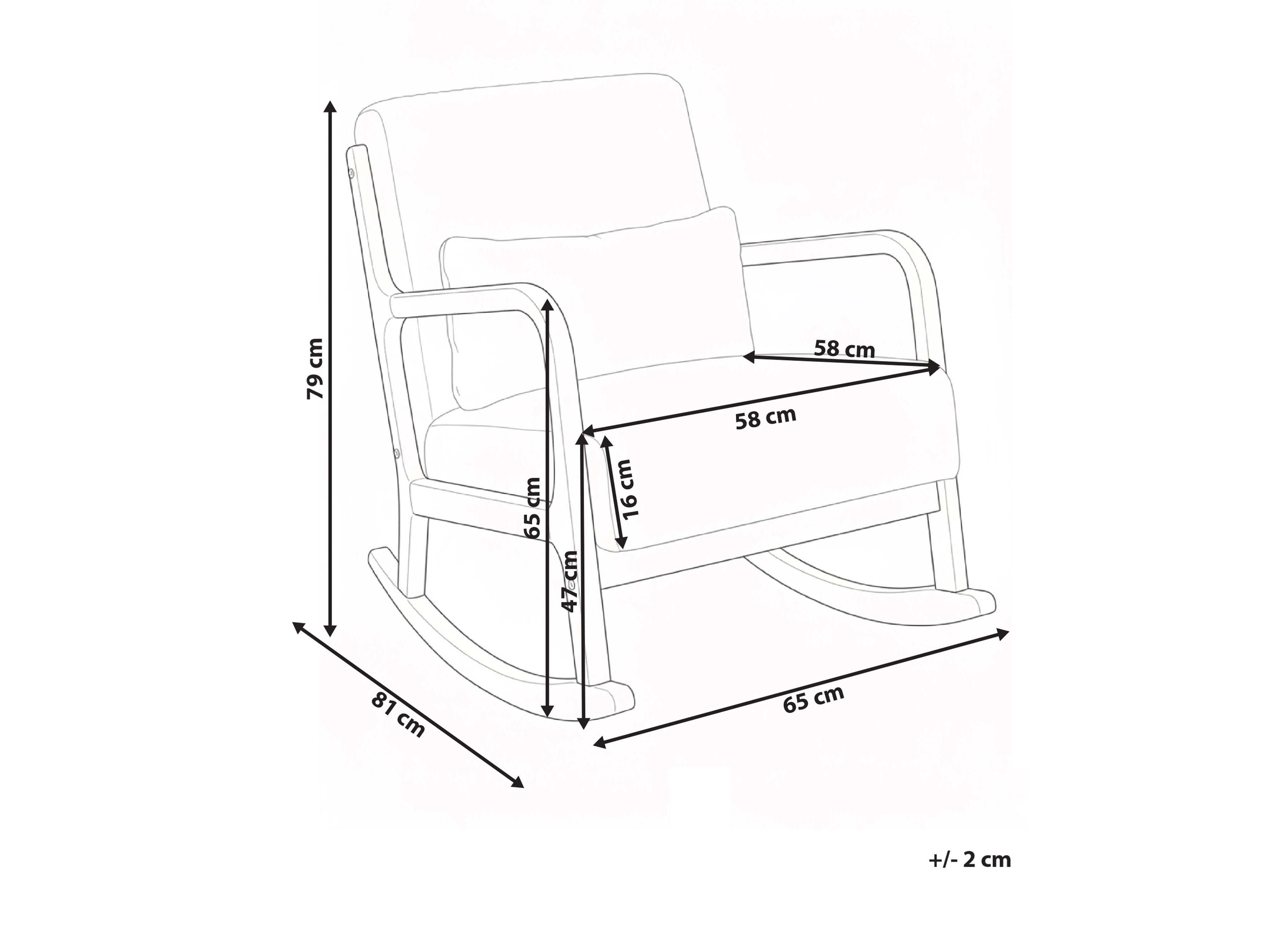 Люлеещ се стол Berwyn 2882 (Бял)