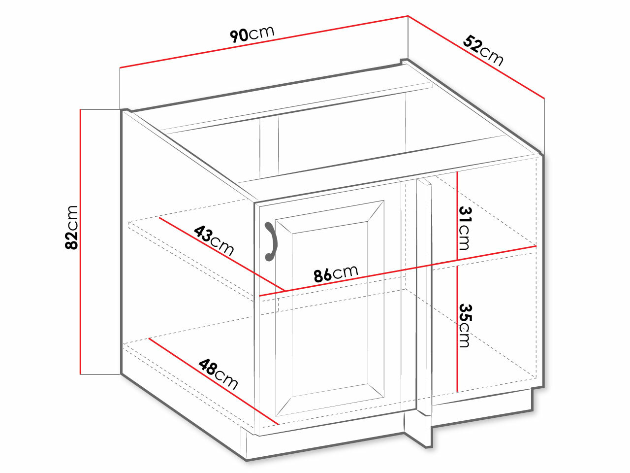 Модулен шкаф с врати Retro White 100