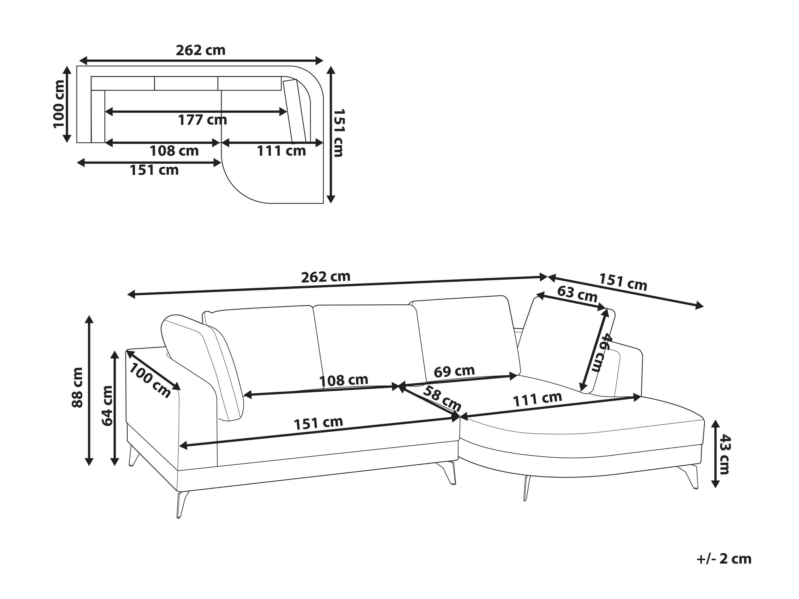 Ъглов диван Berwyn 2890 (Сив)