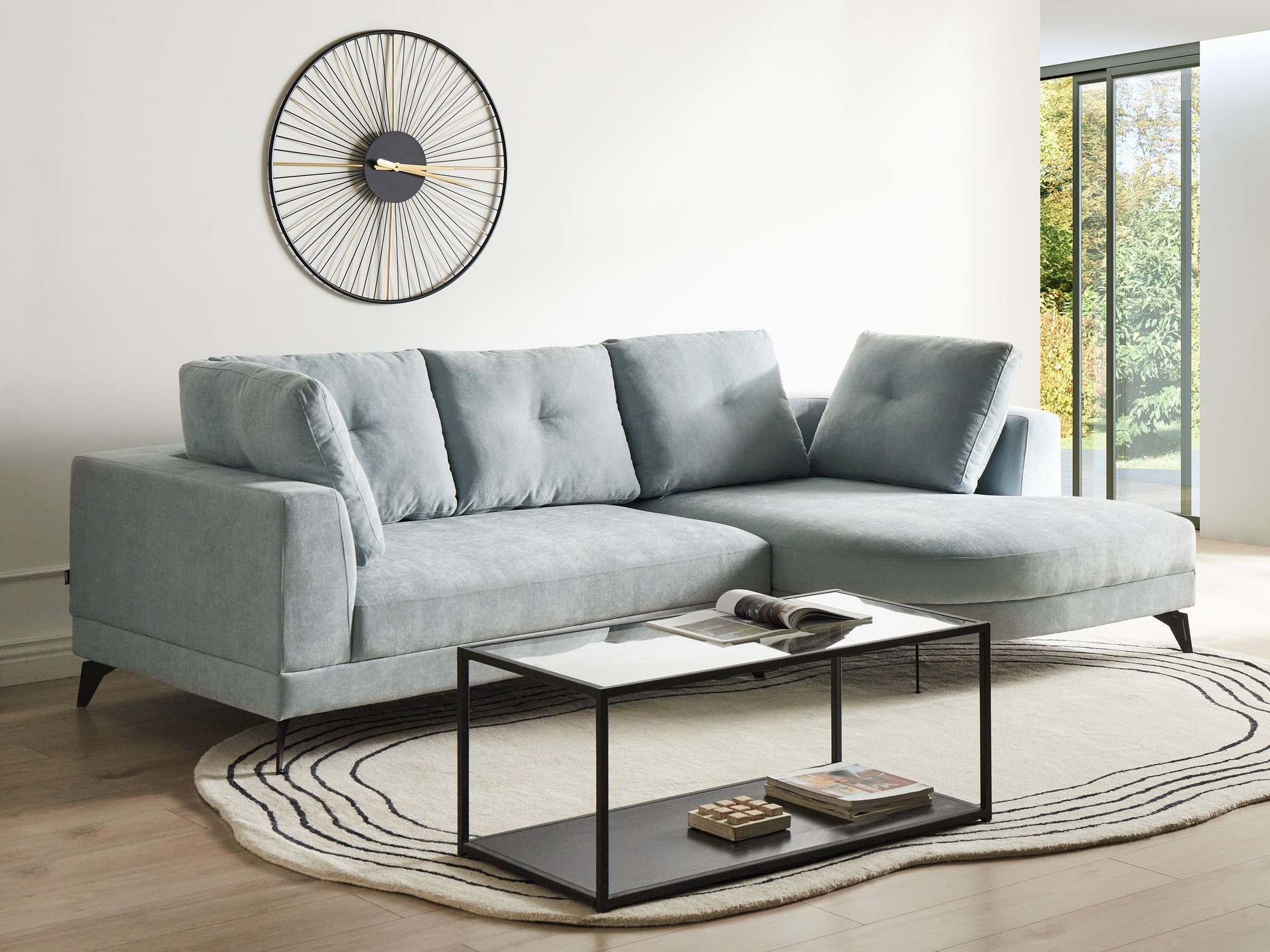 Ъглов диван Berwyn 2890 (Светлосиньо)