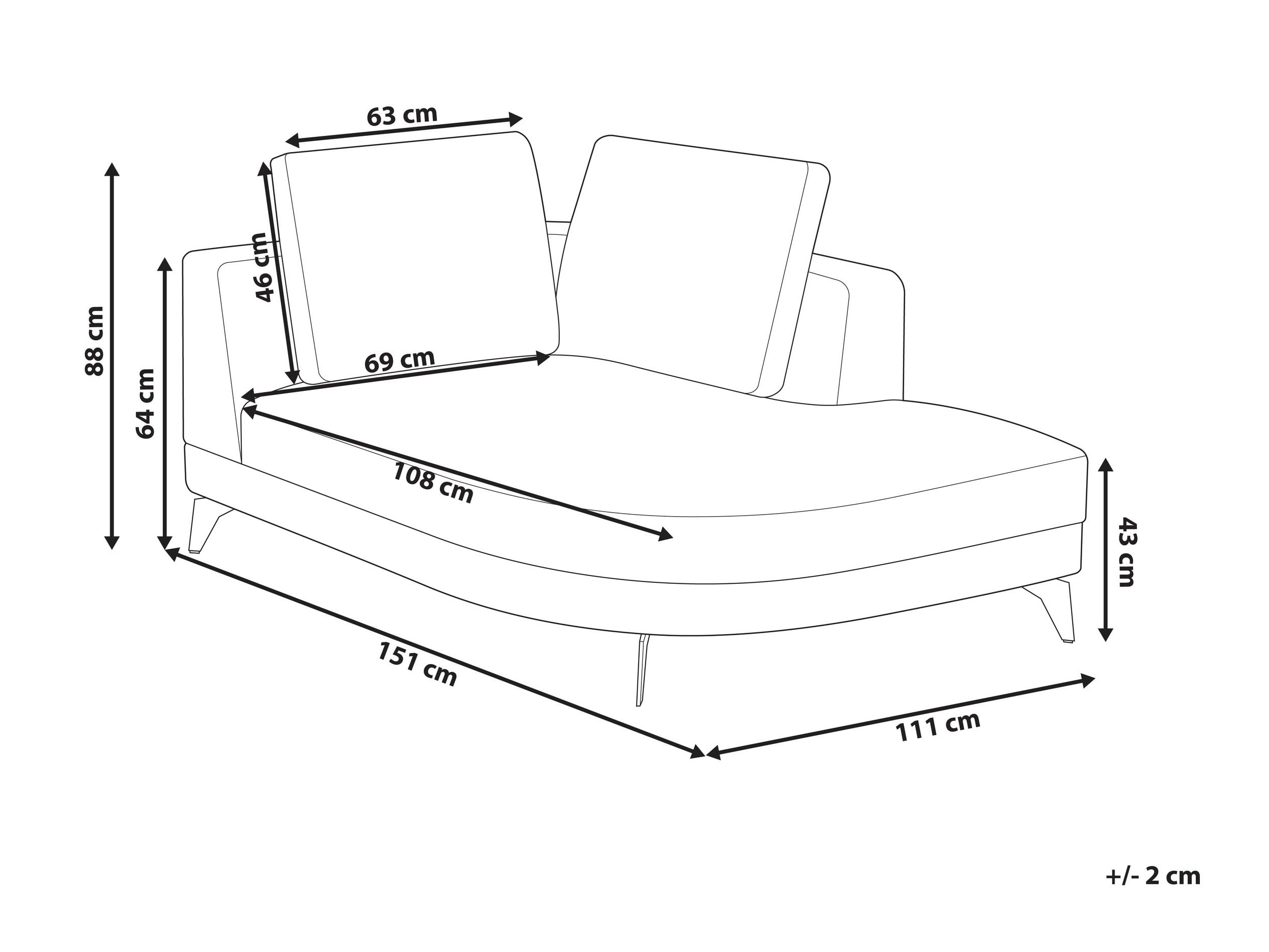 Кушетка Berwyn 2889 (Сив)