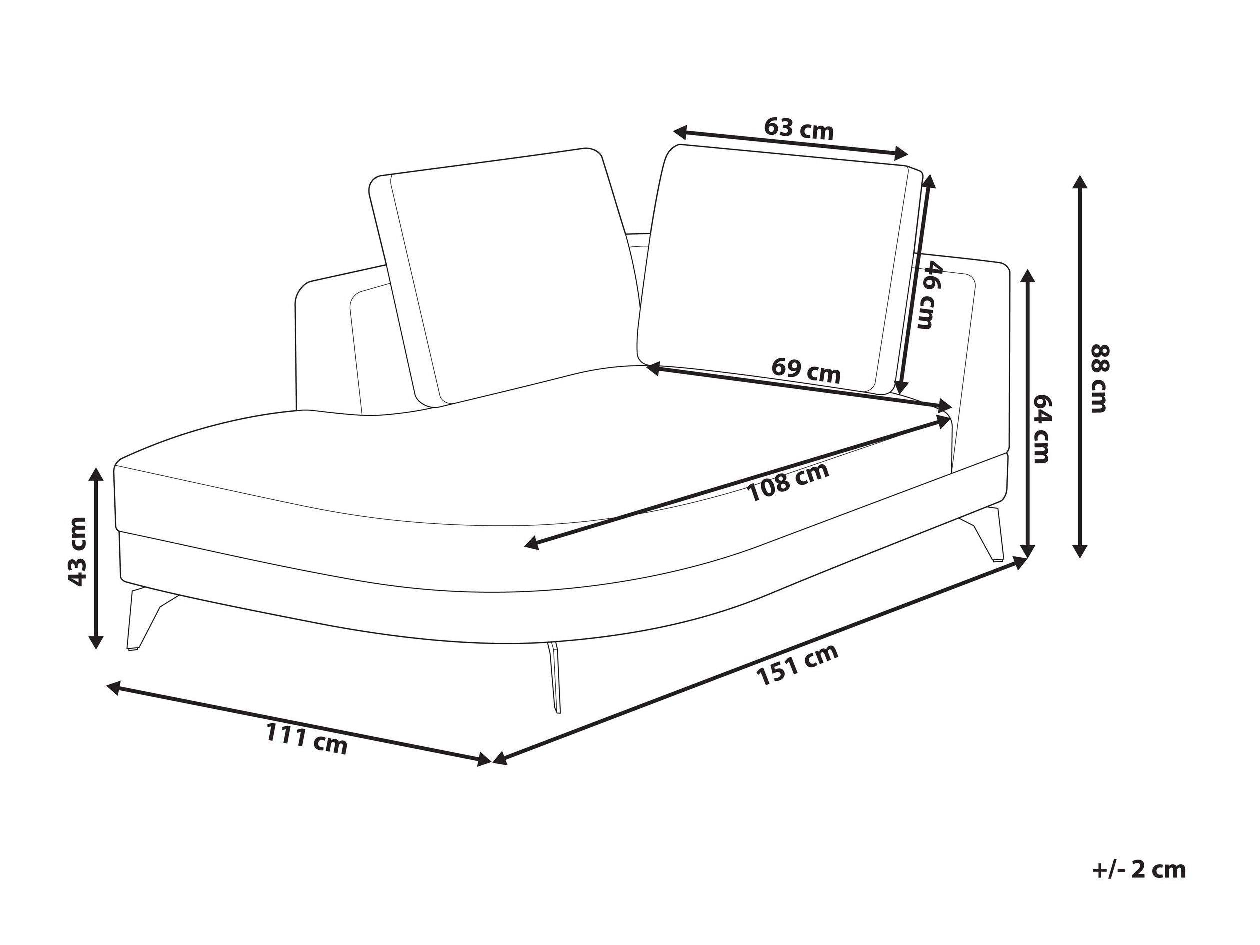 Кушетка Berwyn 2889 (Сив)