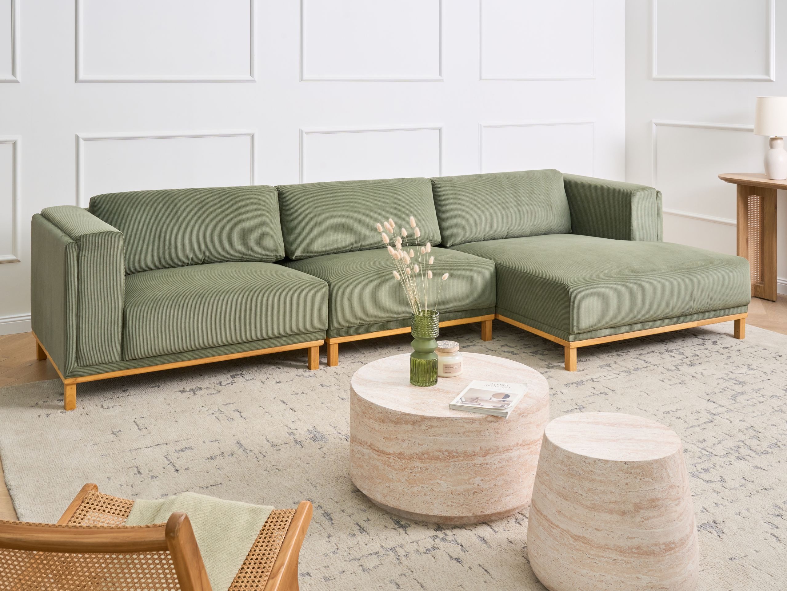 Ъглов диван Berwyn 2892 (Зелен)