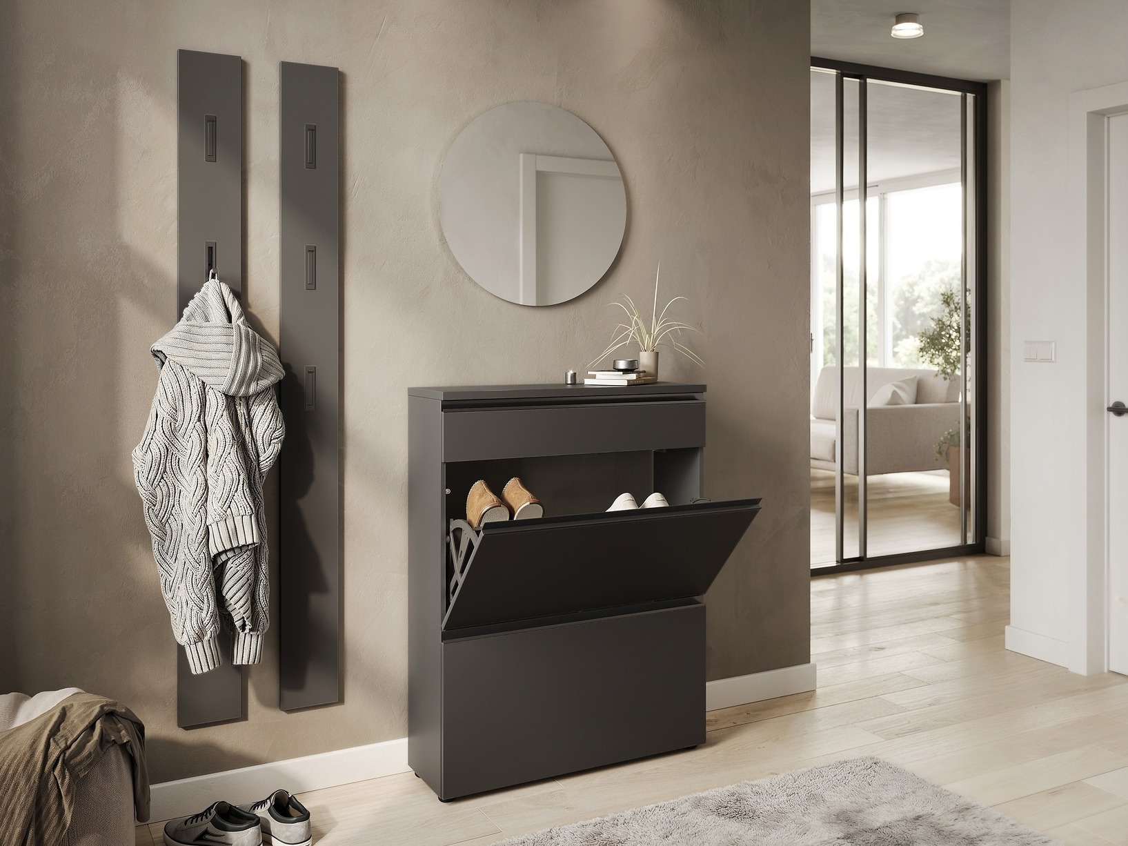 Шкаф за обувки Sacramento 529 (Графит)