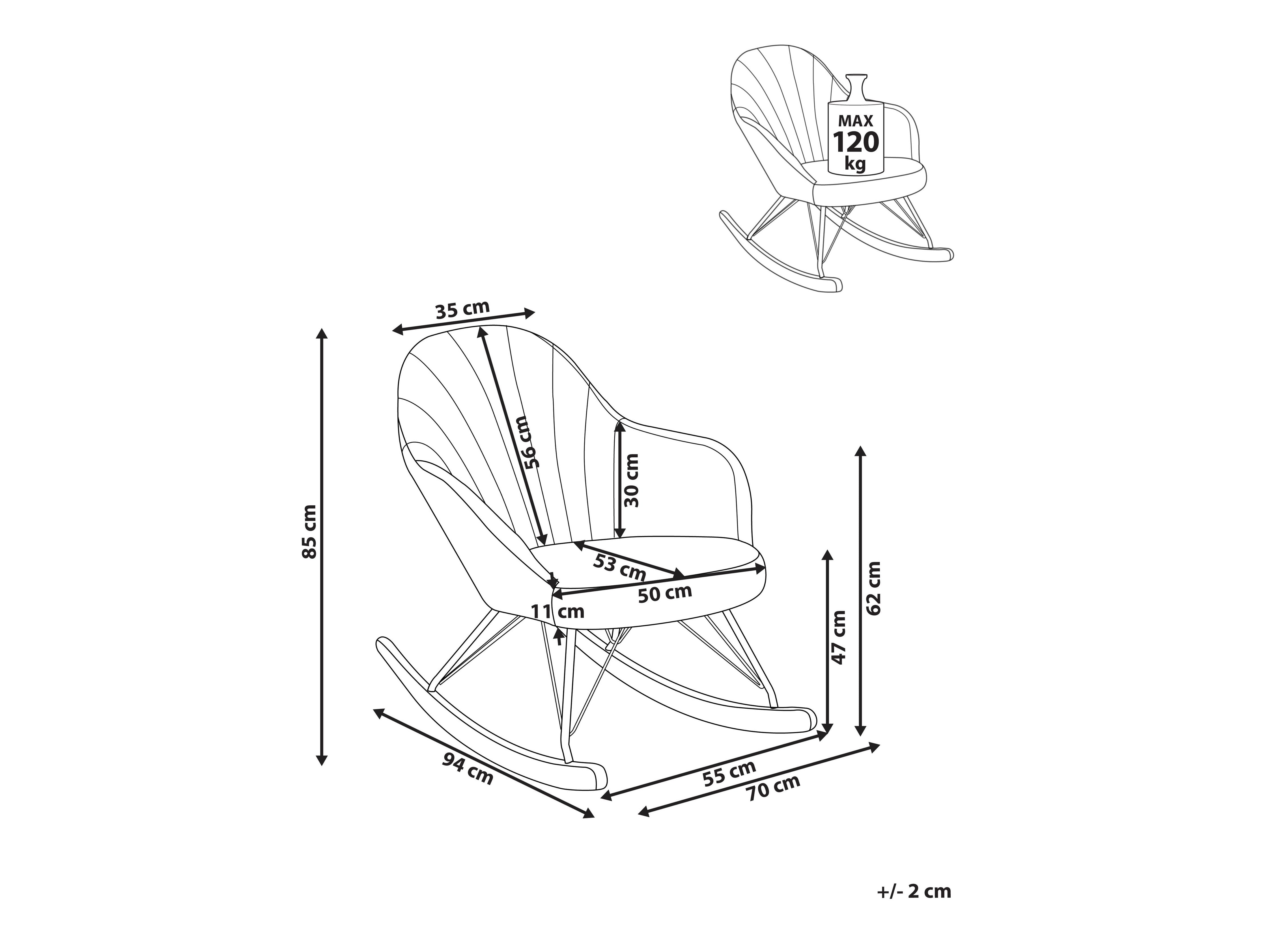 Люлеещ се стол Berwyn 2895 (Бял)