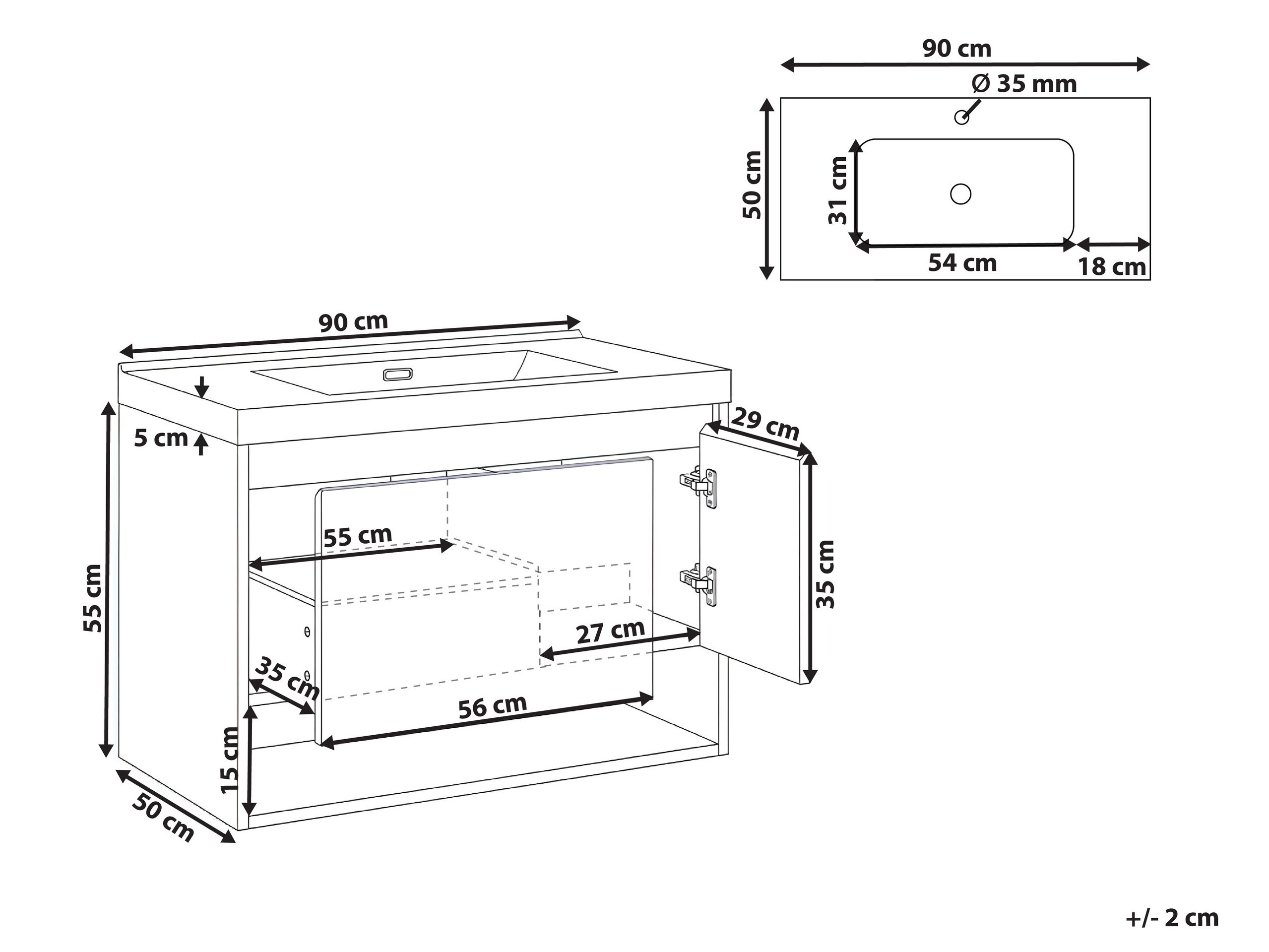 Окачен шкаф за мивка Berwyn 2897