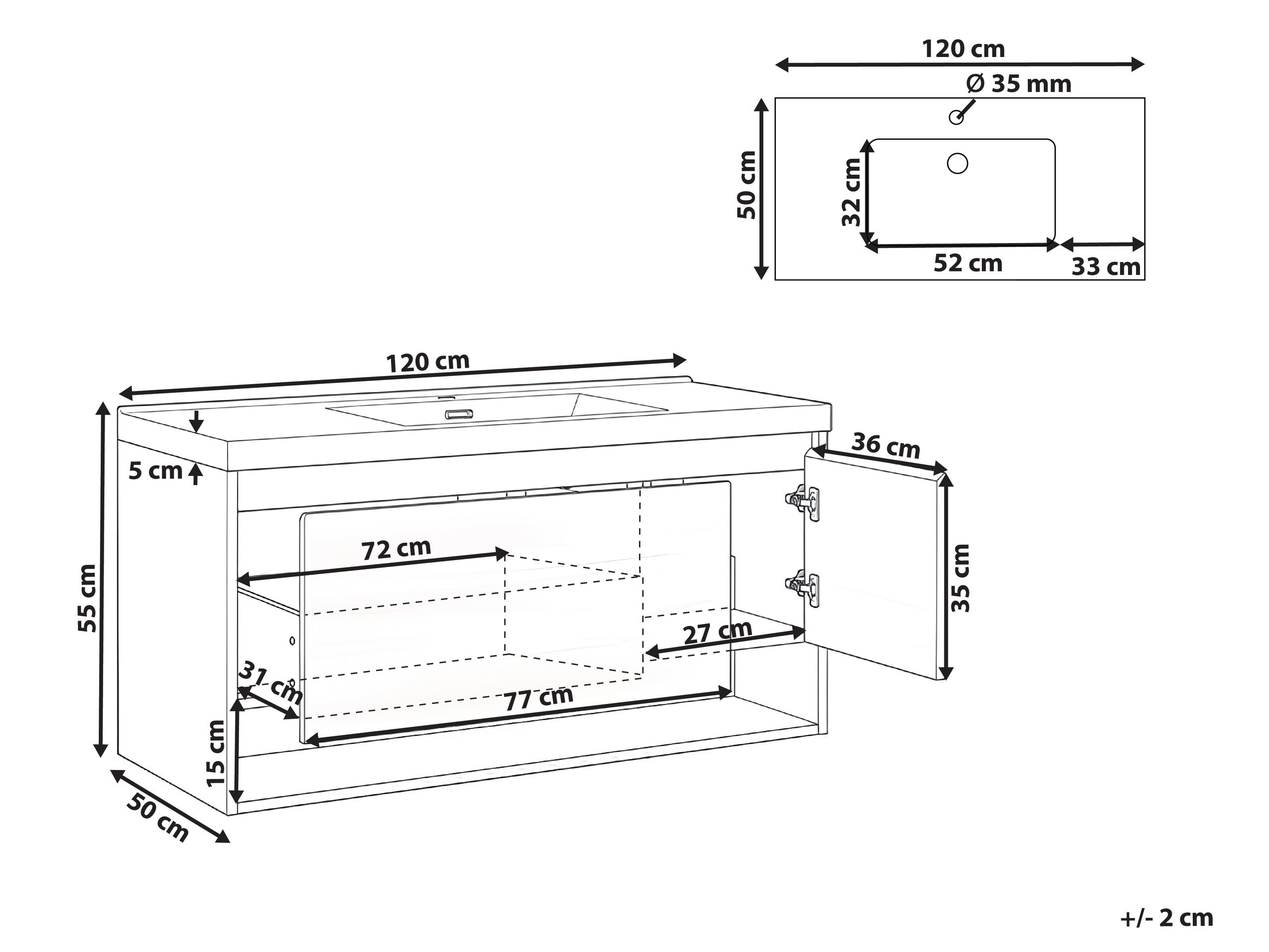 Окачен шкаф за мивка Berwyn 2898