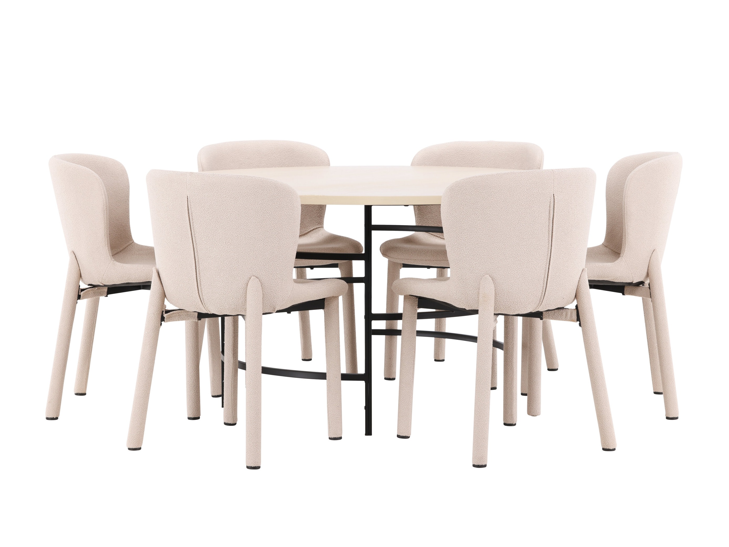 Маса и столове за трапезария Dallas 4987 (Светлокафяво + Черен)