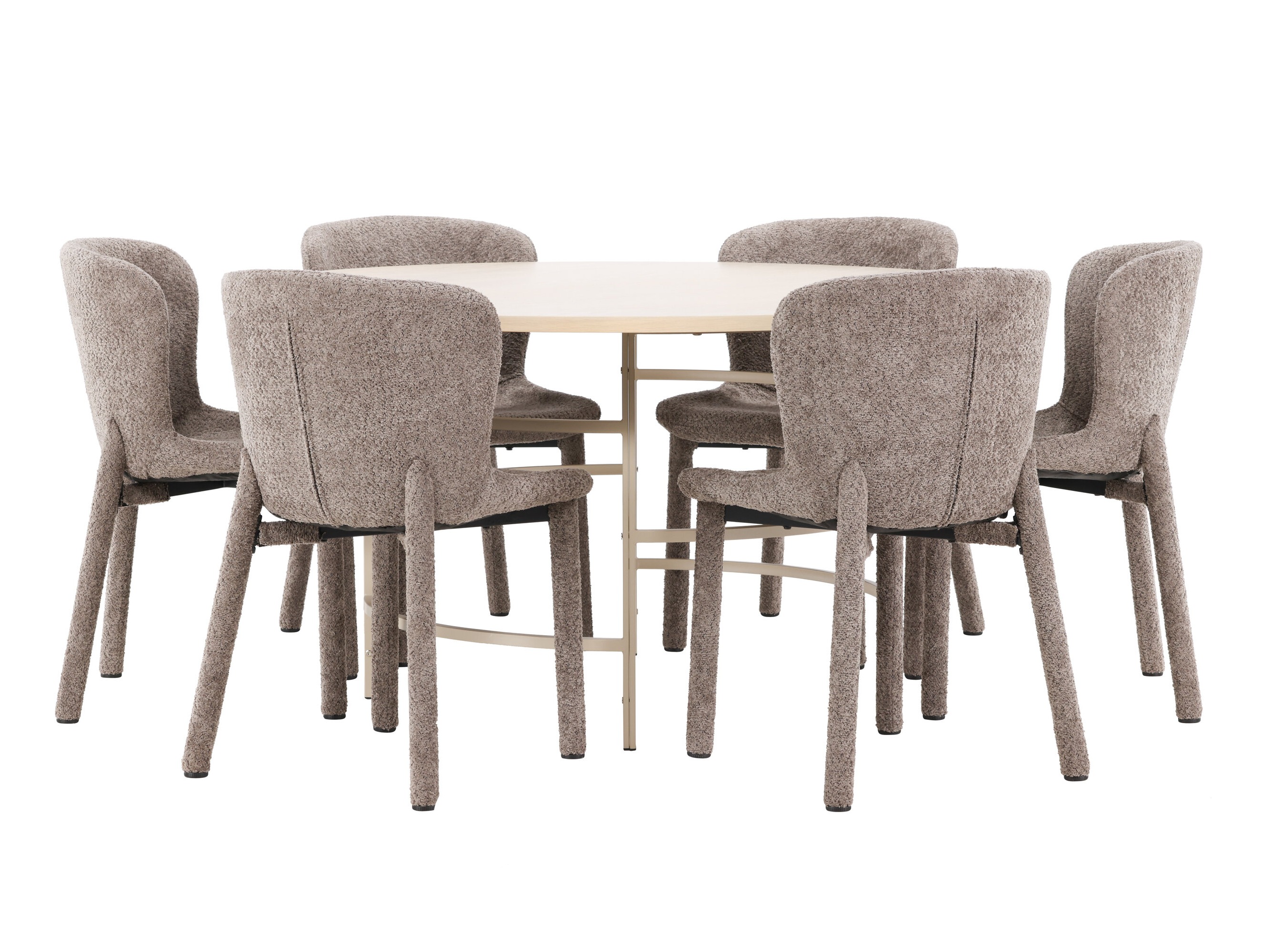 Маса и столове за трапезария Dallas 4987 (Светлокафяво)