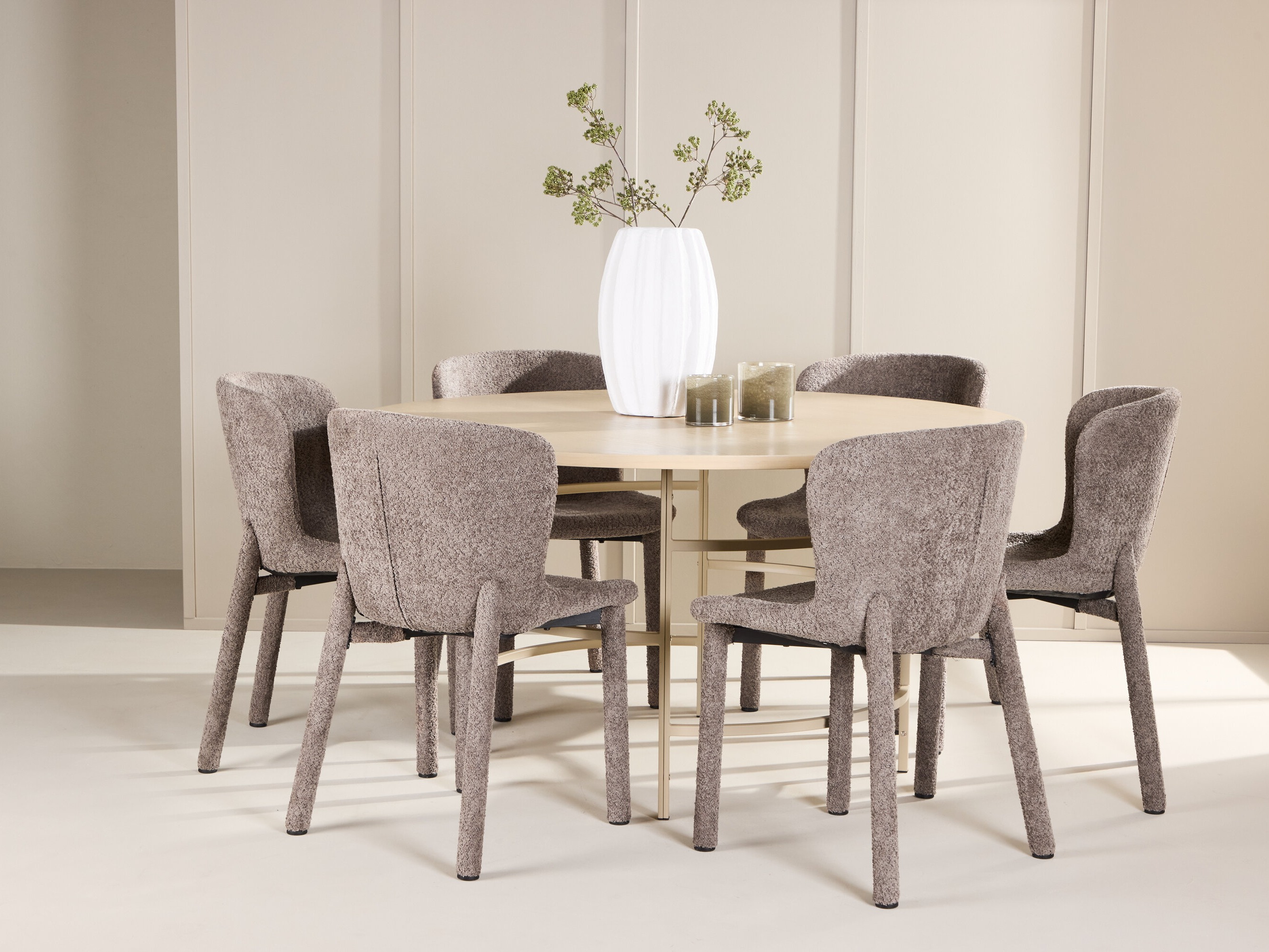 Маса и столове за трапезария Dallas 4987 (Светлокафяво)