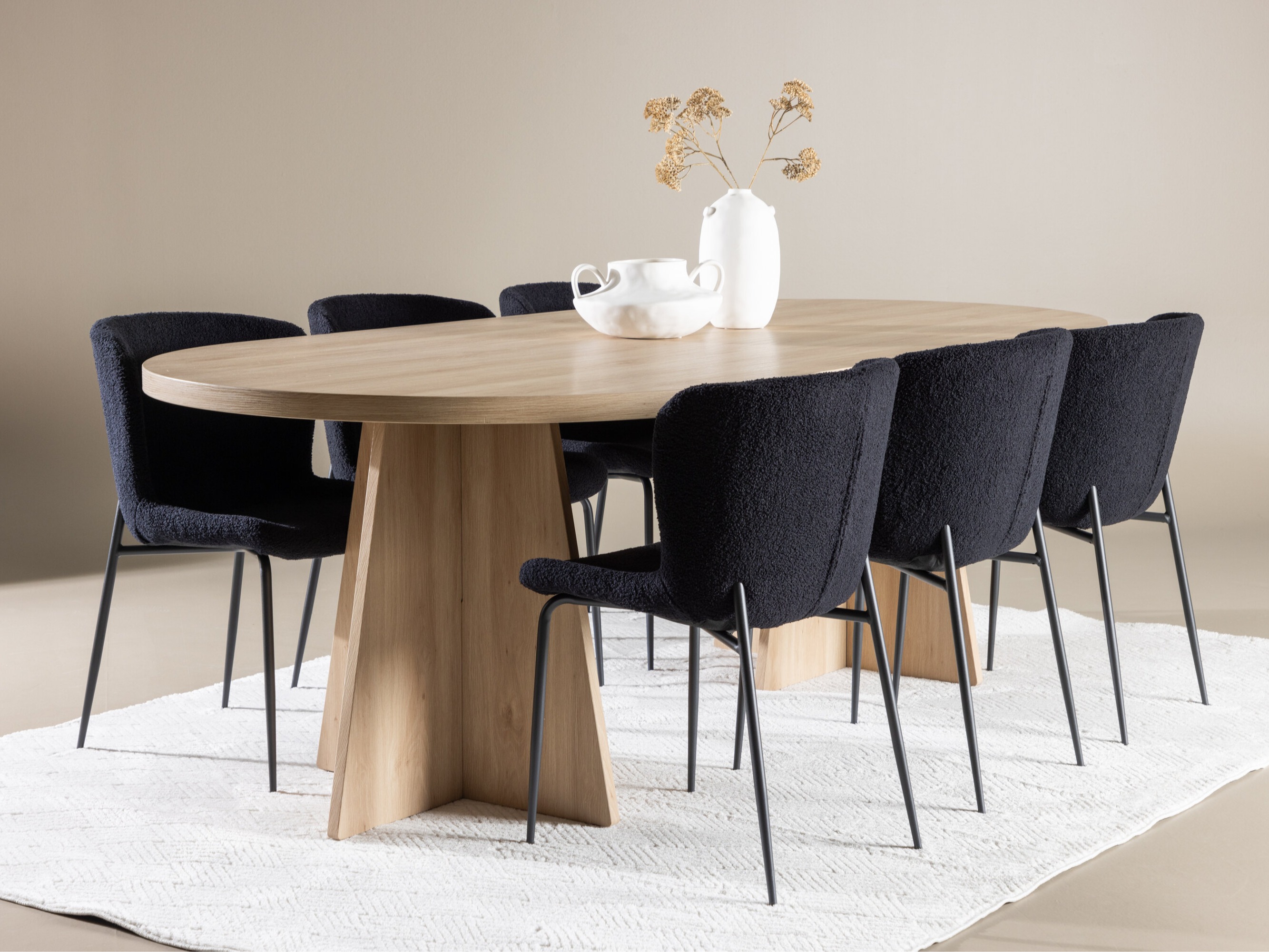 Маса и столове за трапезария Dallas 4990 (Черен)