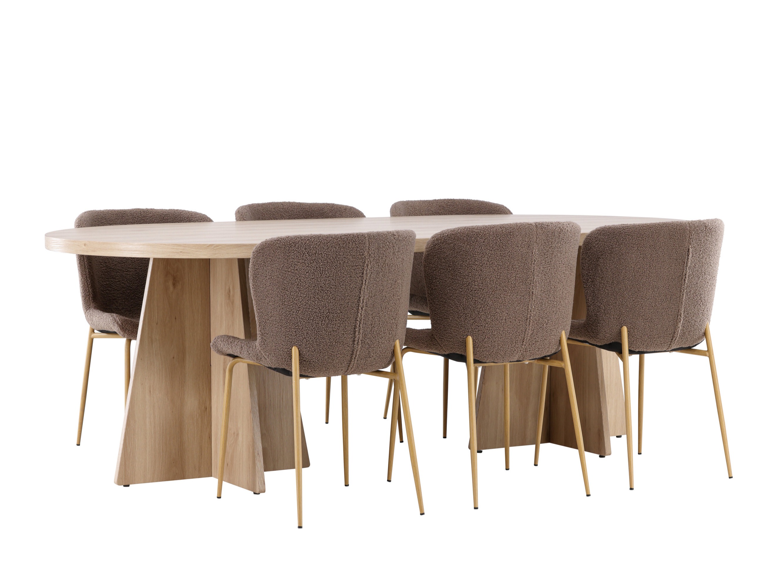 Маса и столове за трапезария Dallas 4990 (Кафяв)