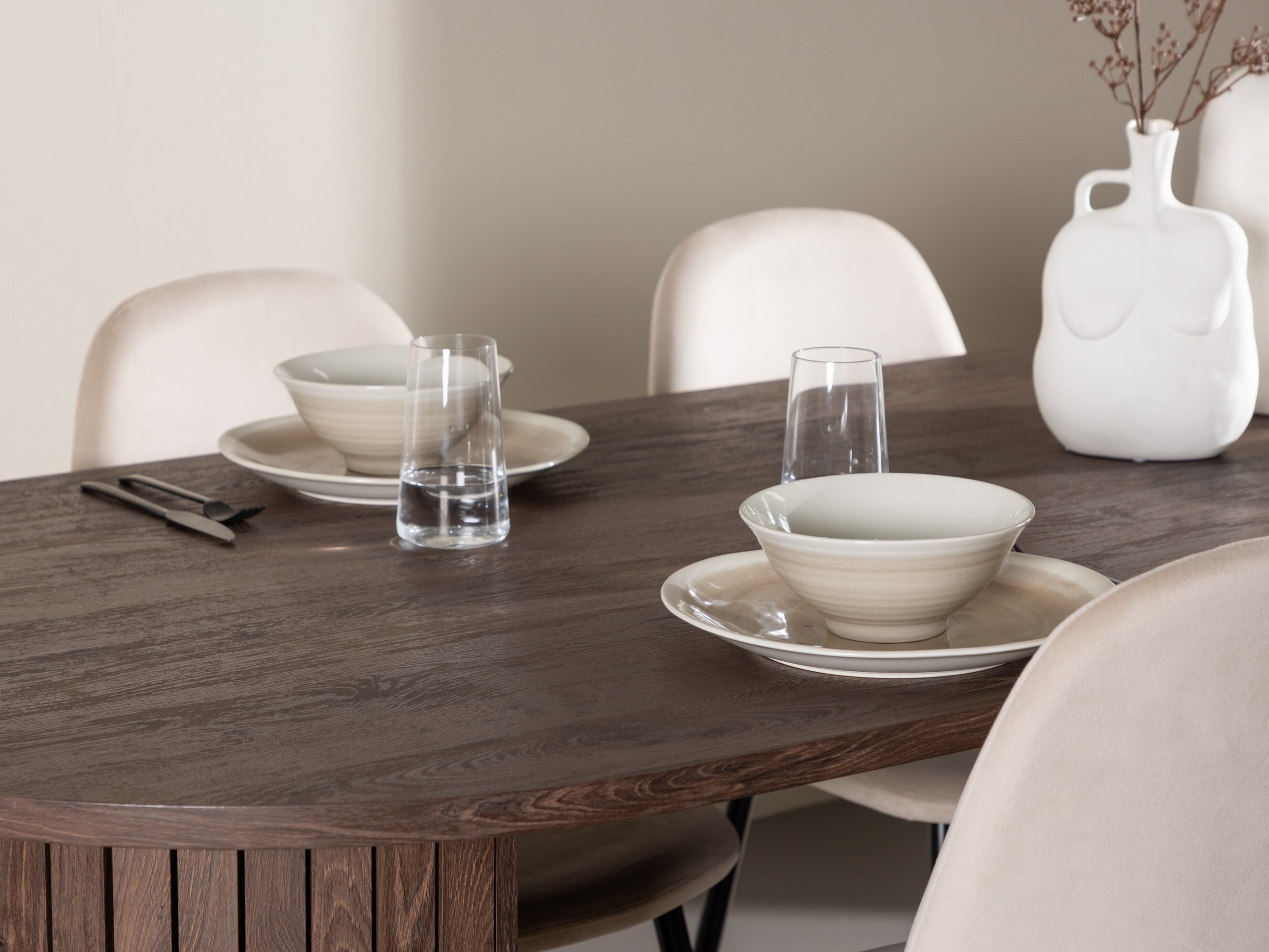 Маса и столове за трапезария Dallas 4995 (Бежов)