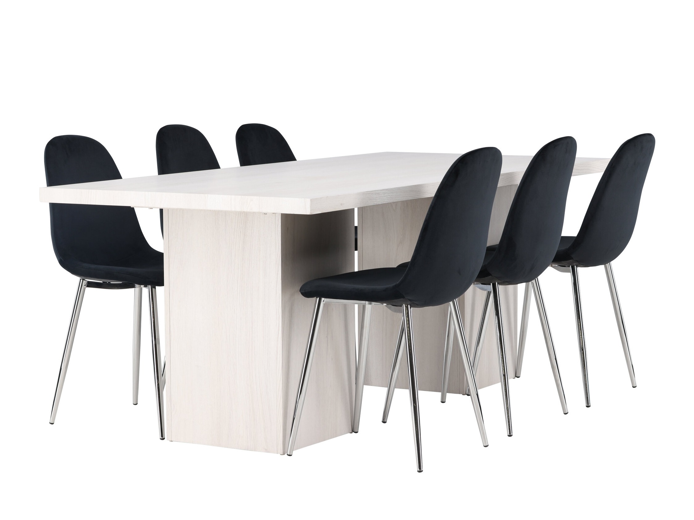 Маса и столове за трапезария Dallas 4997 (Черен + Сребро)