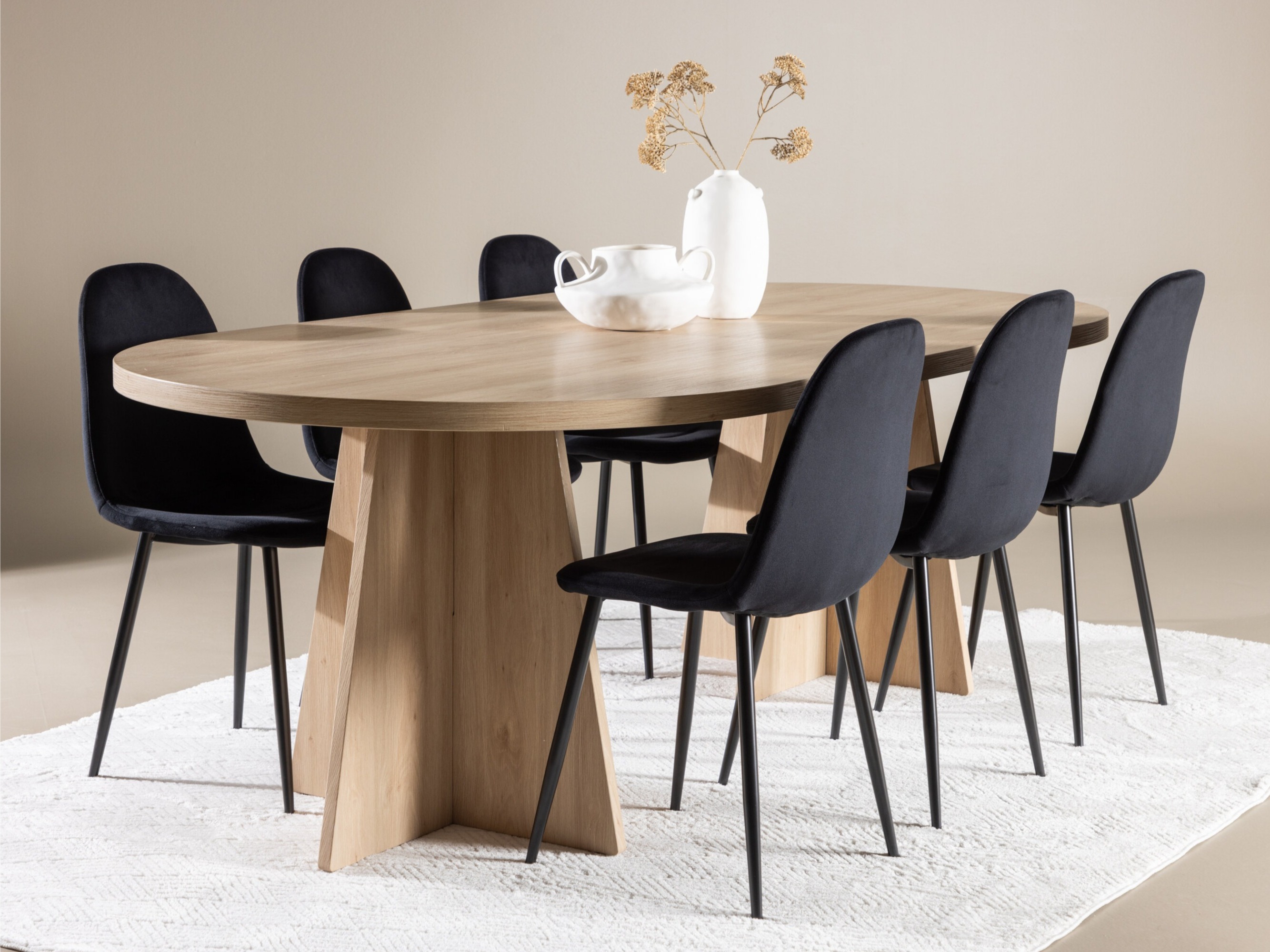 Маса и столове за трапезария Dallas 4998 (Черен)