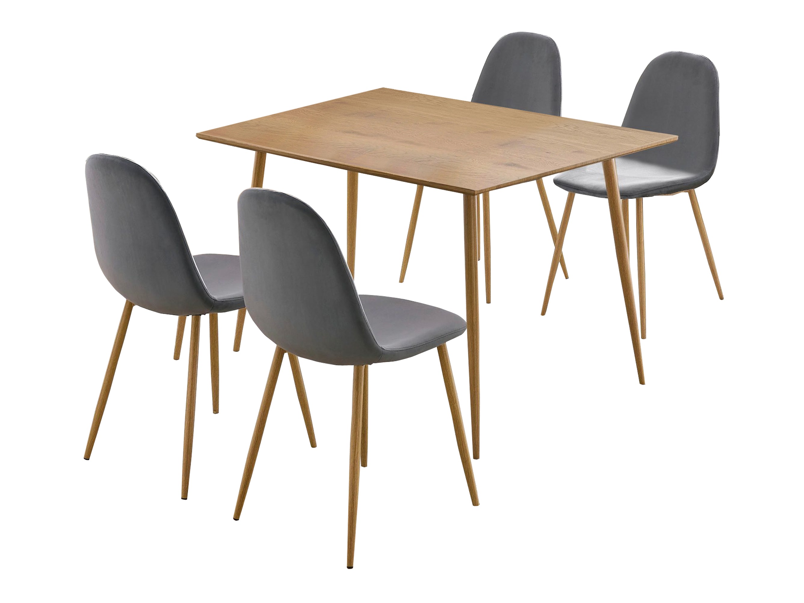 Маса и столове за трапезария Denton 764 (Антрацит + Дъб)