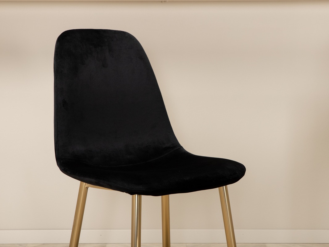 Маса и столове за трапезария Dallas 5016 (Черен + Златно)