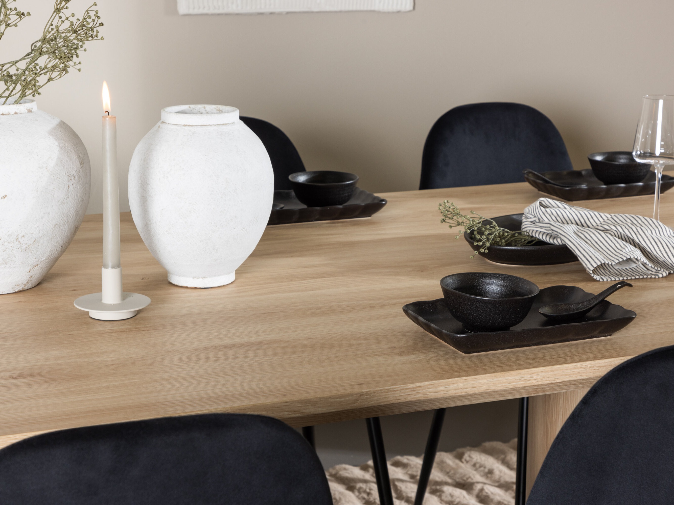 Маса и столове за трапезария Dallas 5018 (Черен)