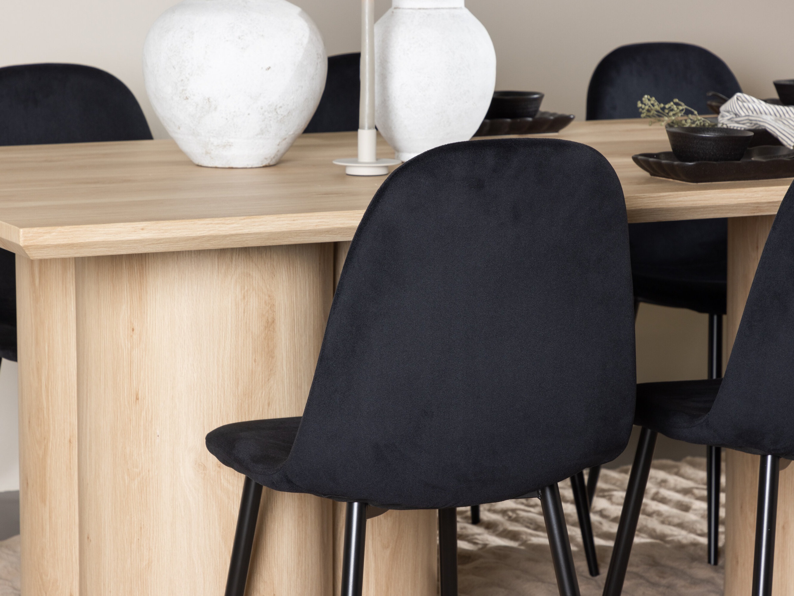 Маса и столове за трапезария Dallas 5018 (Черен)