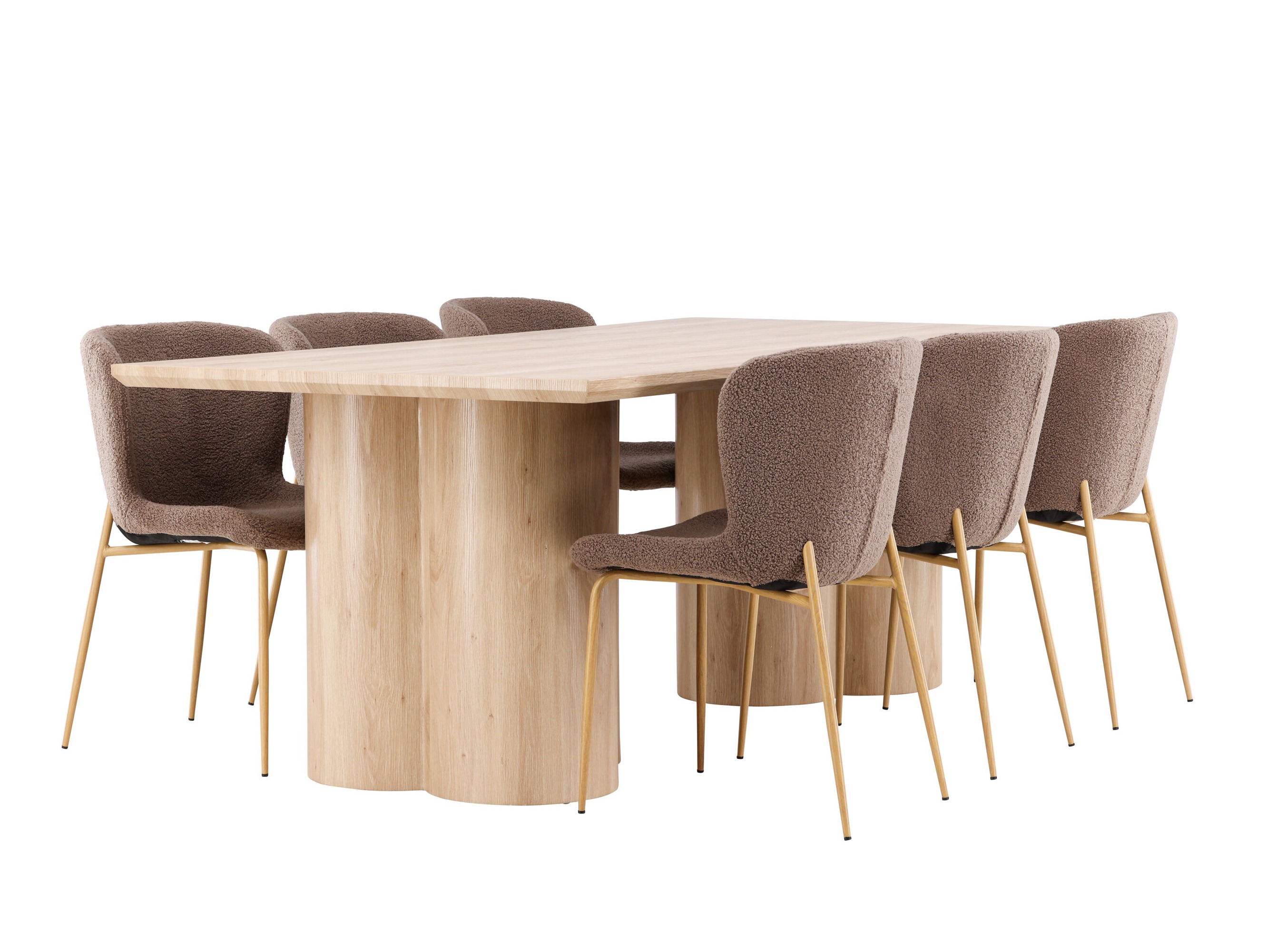 Маса и столове за трапезария Dallas 5021 (Кафяв)